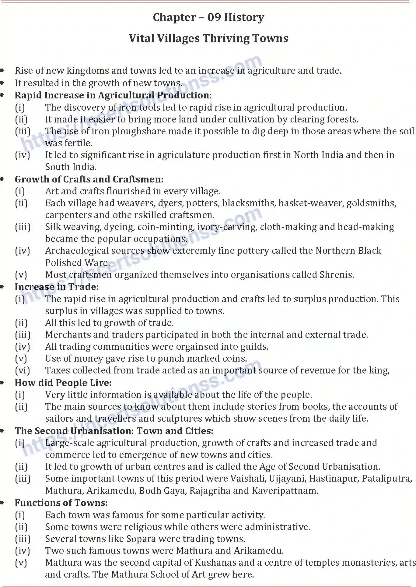 NCERT-Notes-Class-6-Social-Science-Vital-Villages-Thriving-Towns-778-page-1