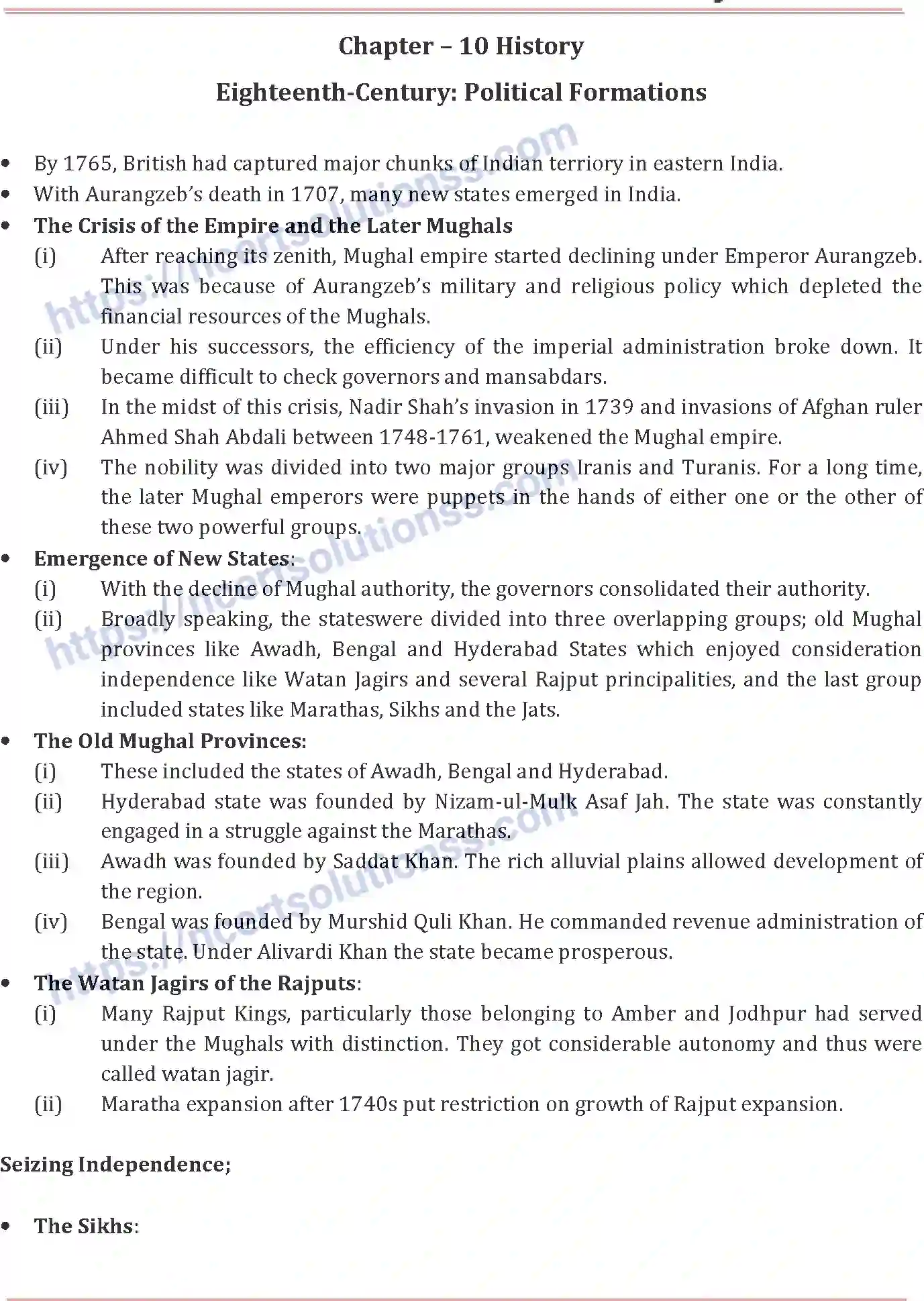 NCERT-Notes-Class-7-Social-Science-Eighteenth-Century-Political-Formation-721-page-1