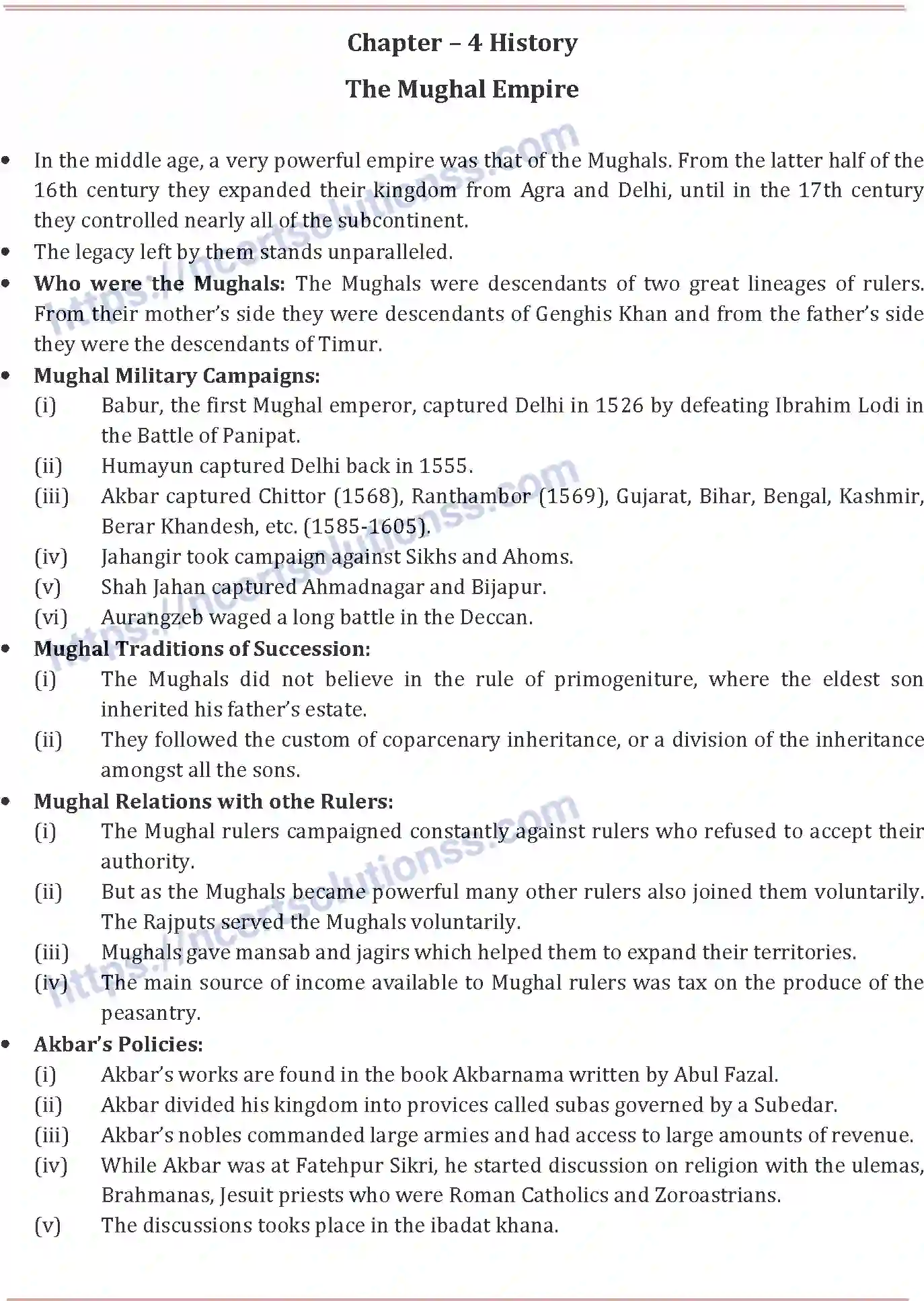 NCERT-Notes-Class-7-Social-Science-The-Mughal-Empire-715-page-1