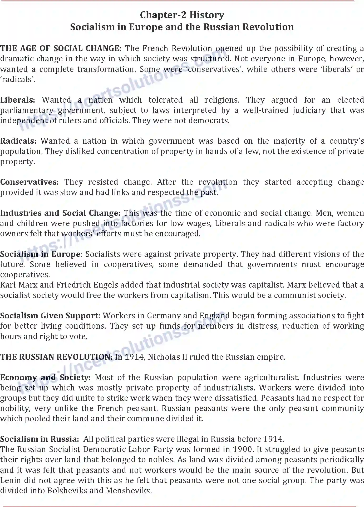 NCERT-Notes-Class-9-Social-Science-Socialism-in-Europe-and-the-Russian-Revolution-585-page-1
