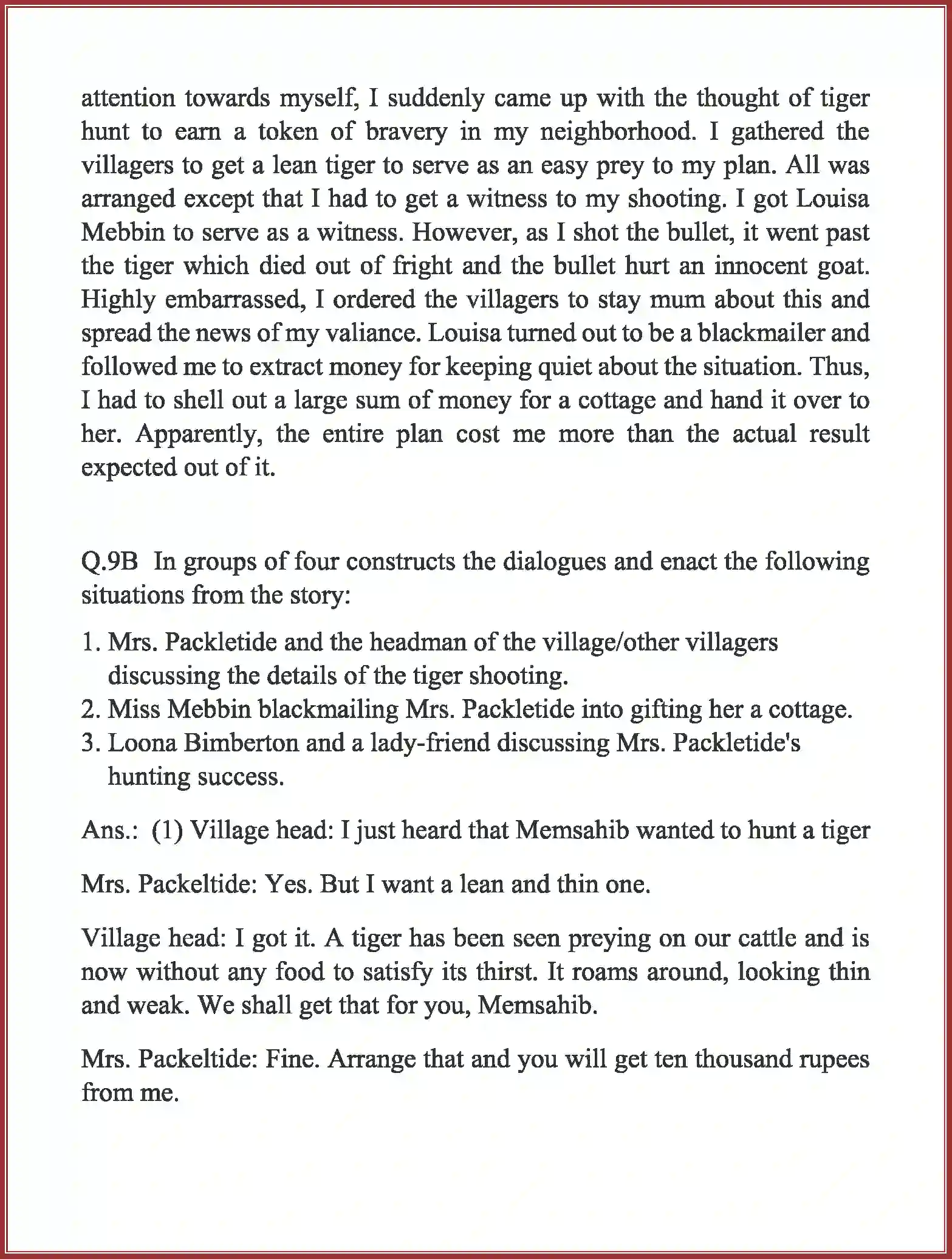 NCERT-Solution-Class-10-English-Mrs-Packletides-Tiger-3129-page-14