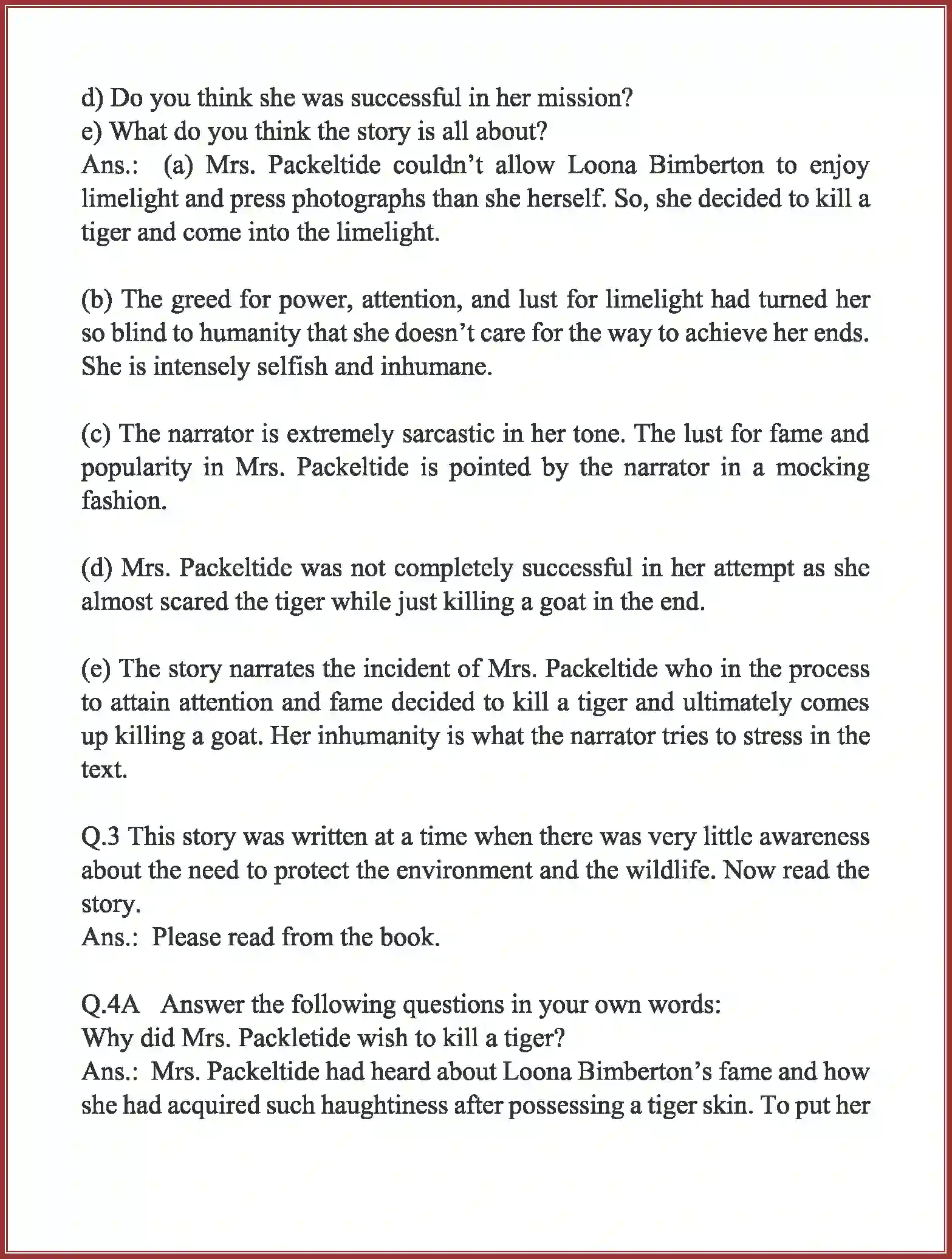 NCERT-Solution-Class-10-English-Mrs-Packletides-Tiger-3129-page-2