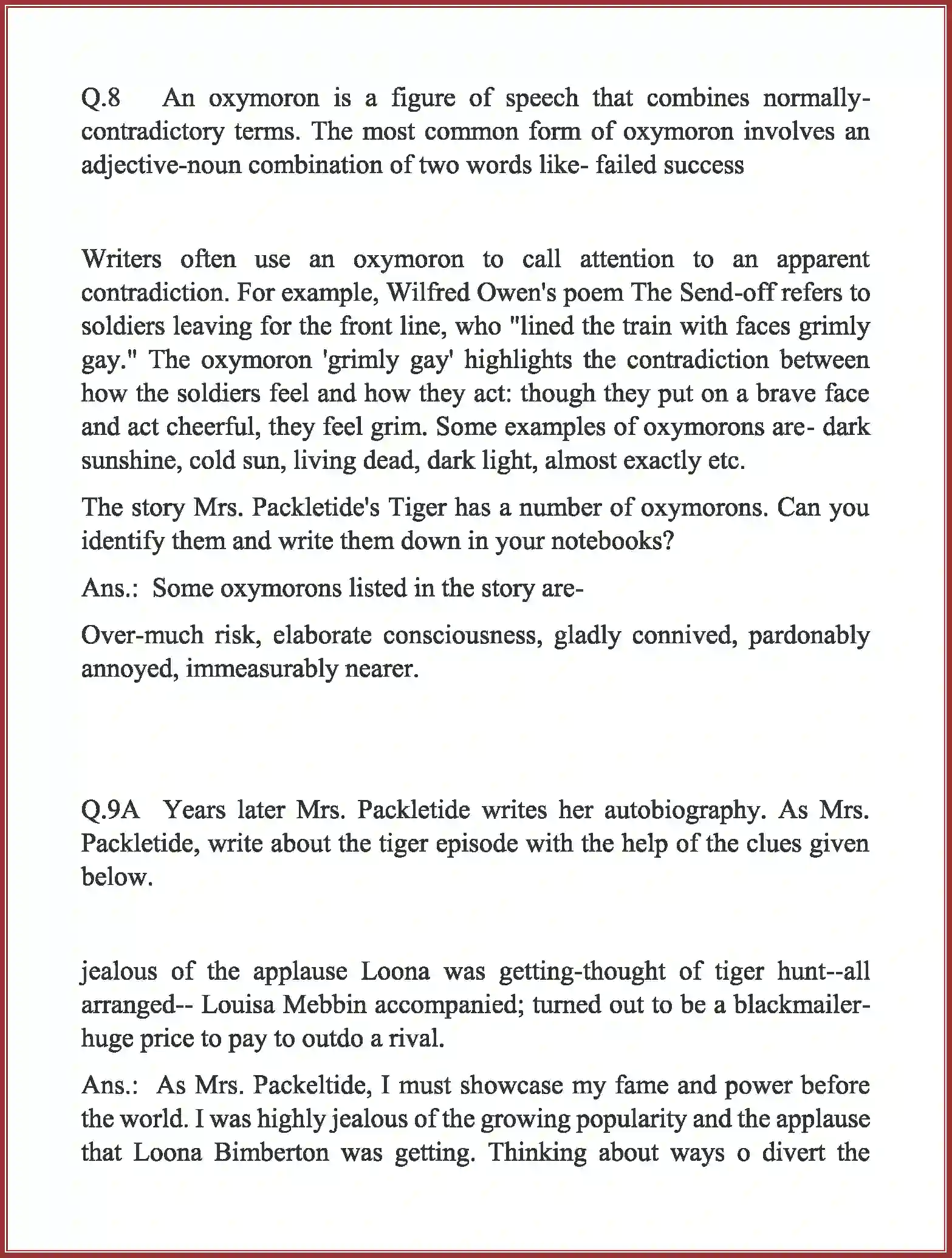 NCERT-Solution-Class-10-English-Mrs-Packletides-Tiger-957-page-13