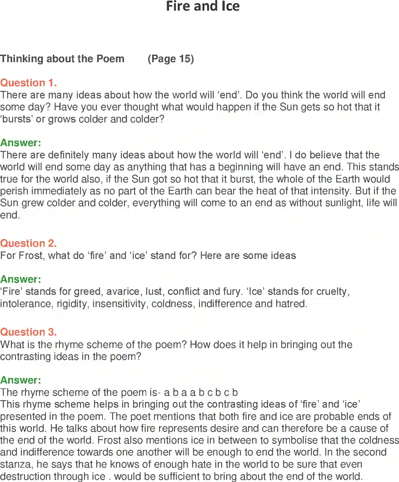 NCERT-Solution-Class-10-First-Flight-Fire-and-Ice-3099-page-1