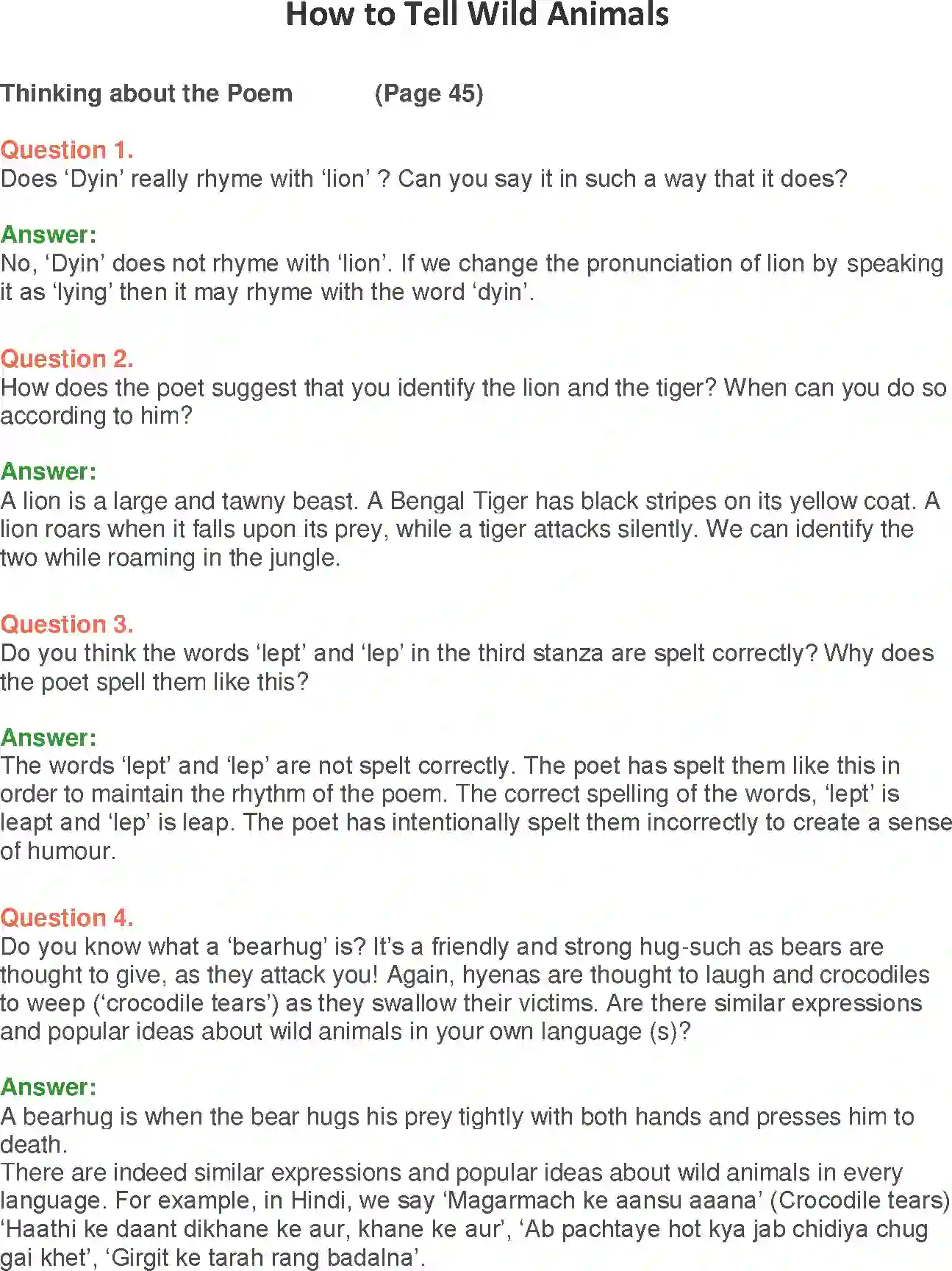 NCERT-Solution-Class-10-First-Flight-How-to-Tell-Wild-Animals-3101-page-1