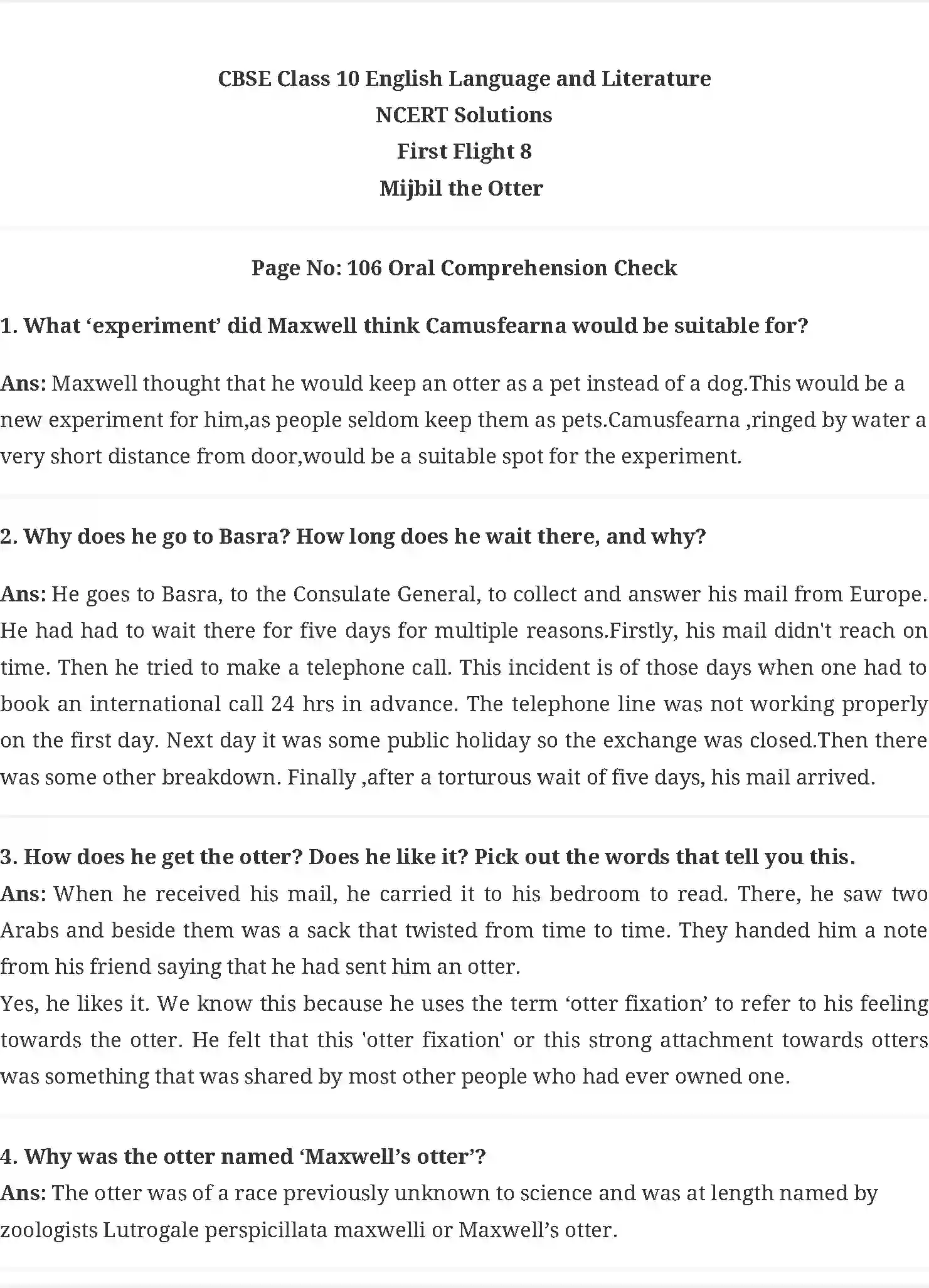 NCERT-Solution-Class-10-First-Flight-Mijbil-the-Otter-4856-page-1