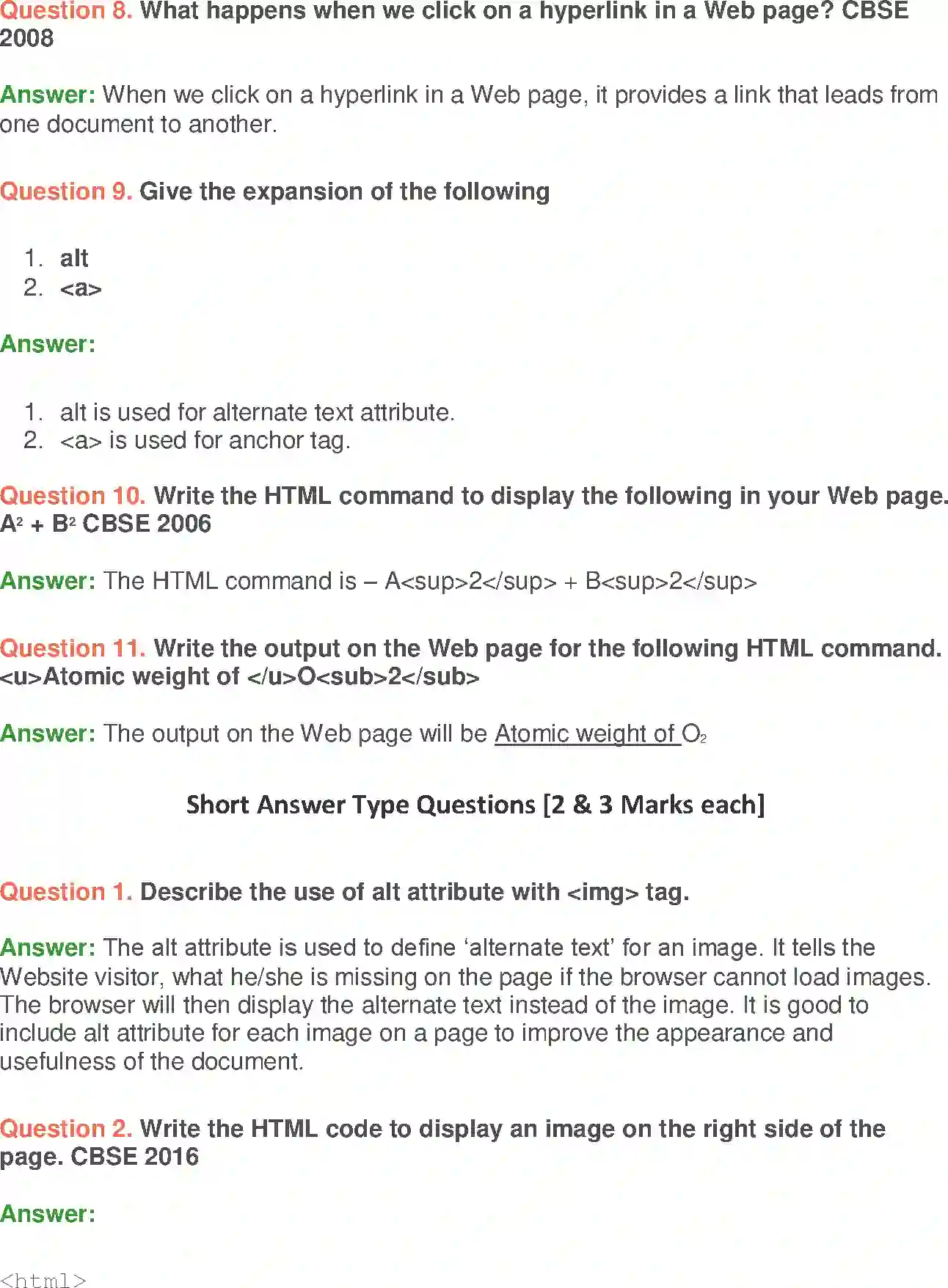 NCERT-Solution-Class-10-Foundation-of-Information-Technology-Inserting-Images-and-Links-in-HTML-3124-page-2