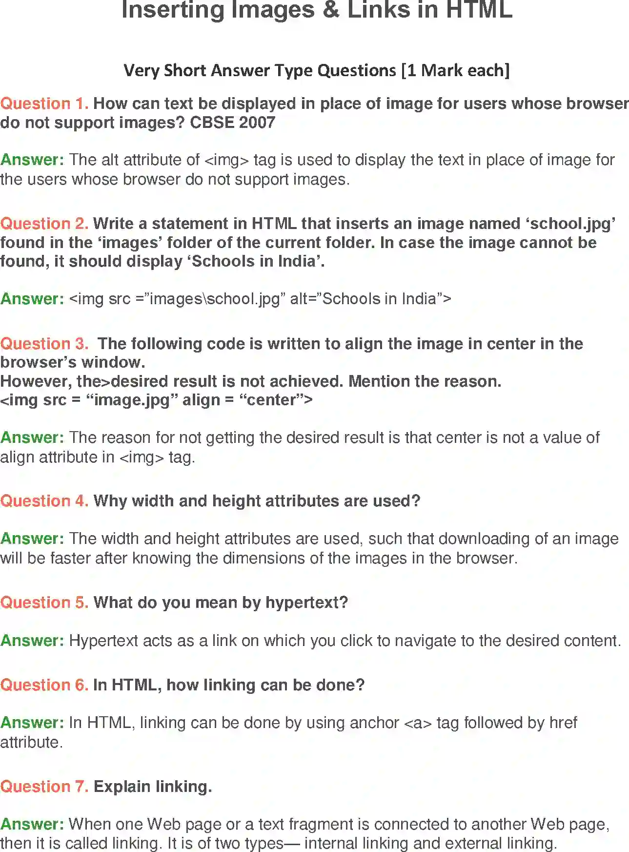 NCERT-Solution-Class-10-Foundation-of-Information-Technology-Inserting-Images-and-Links-in-HTML-952-page-1