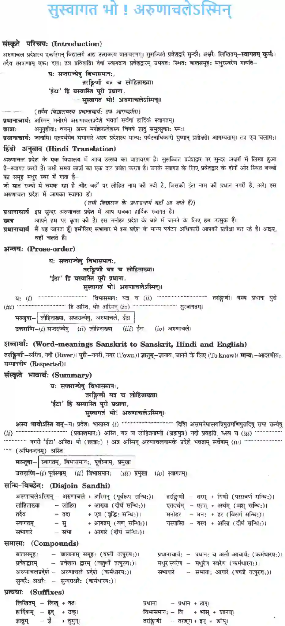 NCERT-Solution-Class-10-Manika-Suswagat-Bho-Arunachalesmin-913-page-1