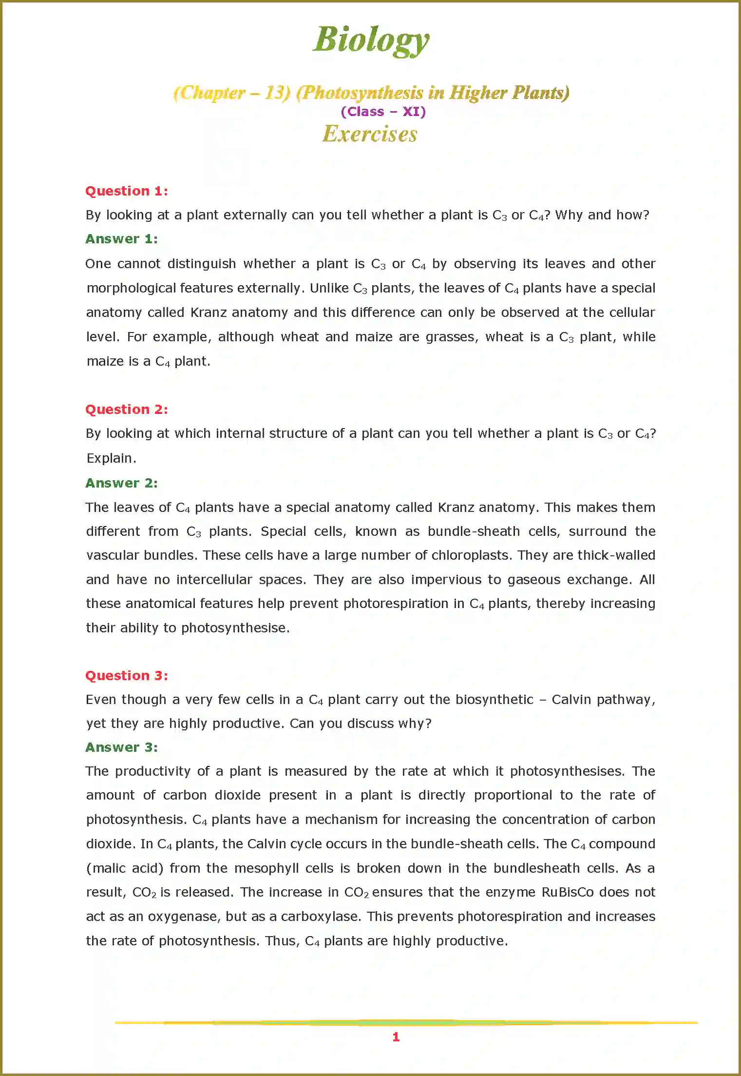 NCERT-Solution-Class-11-Biology-Chapter-13-Photosynthesis-in-Higher-Plants-451-page-1