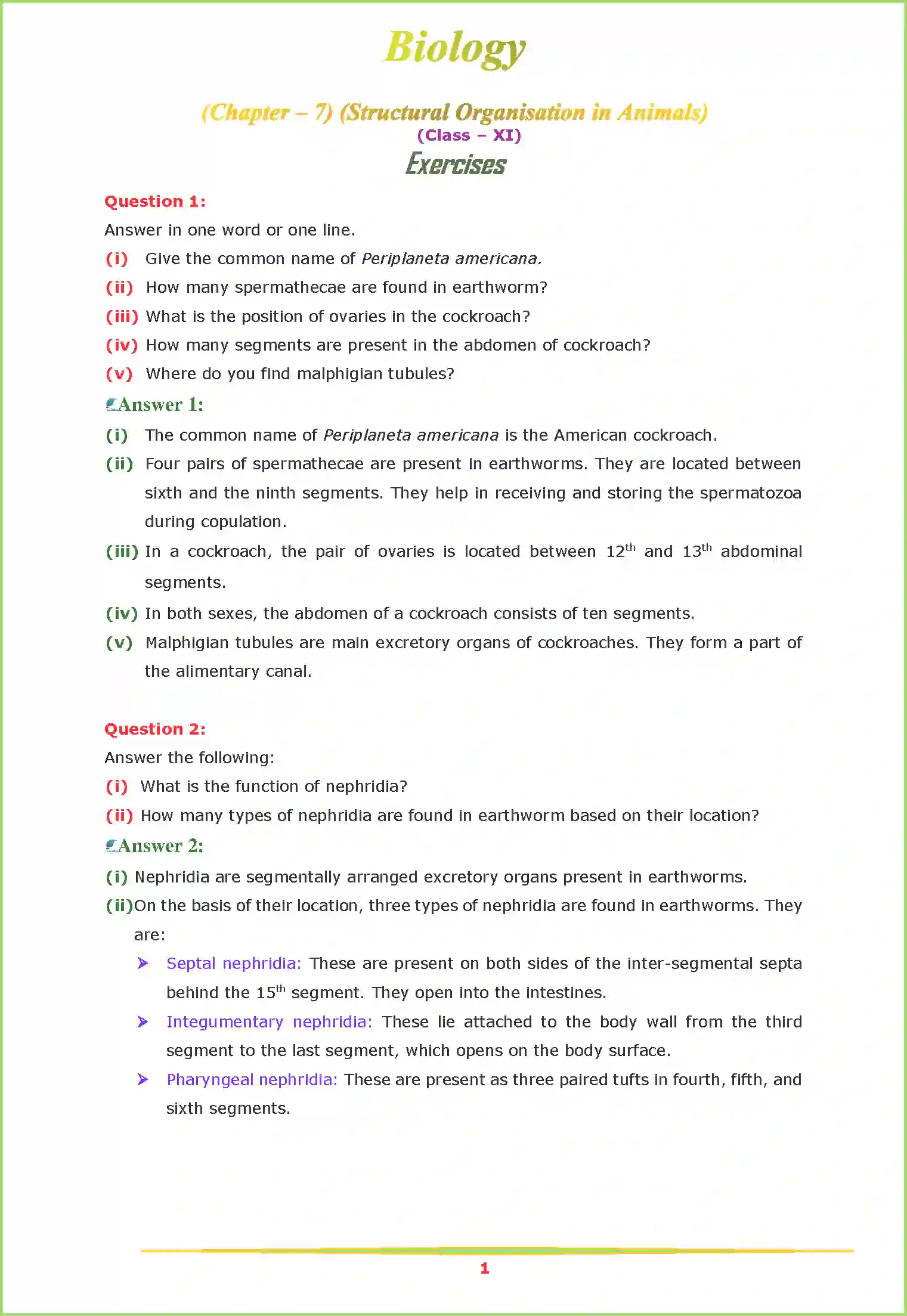NCERT-Solution-Class-11-Biology-Chapter-7-Structural-Organisation-in-Animals-2617-page-1