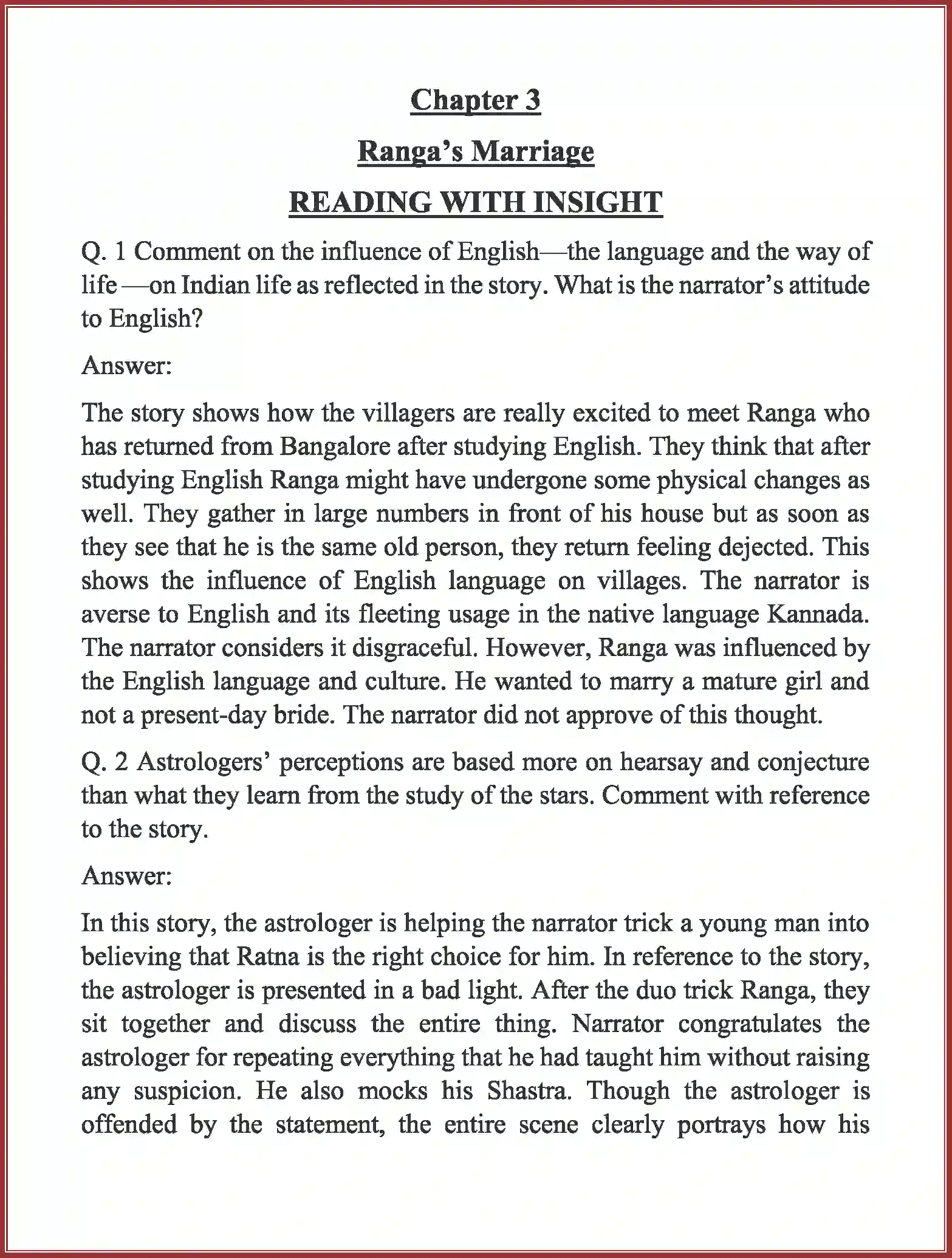 NCERT-Solution-Class-11-English-Snapshots-Ranga’s-Marriage-496-page-1
