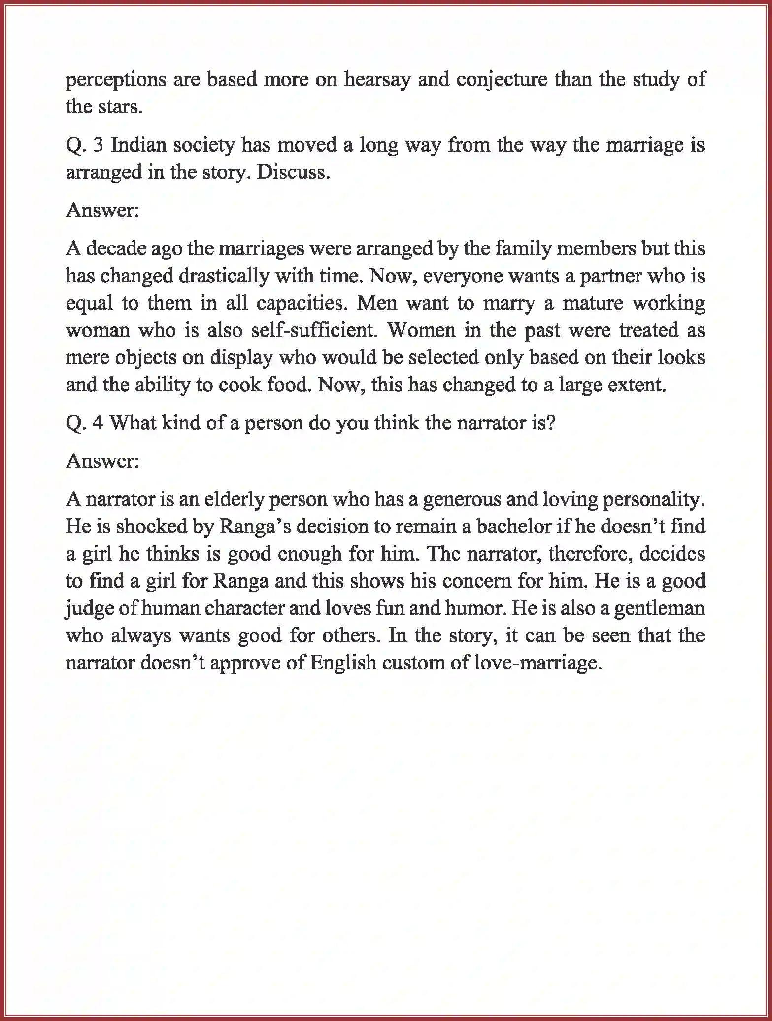 NCERT-Solution-Class-11-English-Snapshots-Ranga’s-Marriage-496-page-2