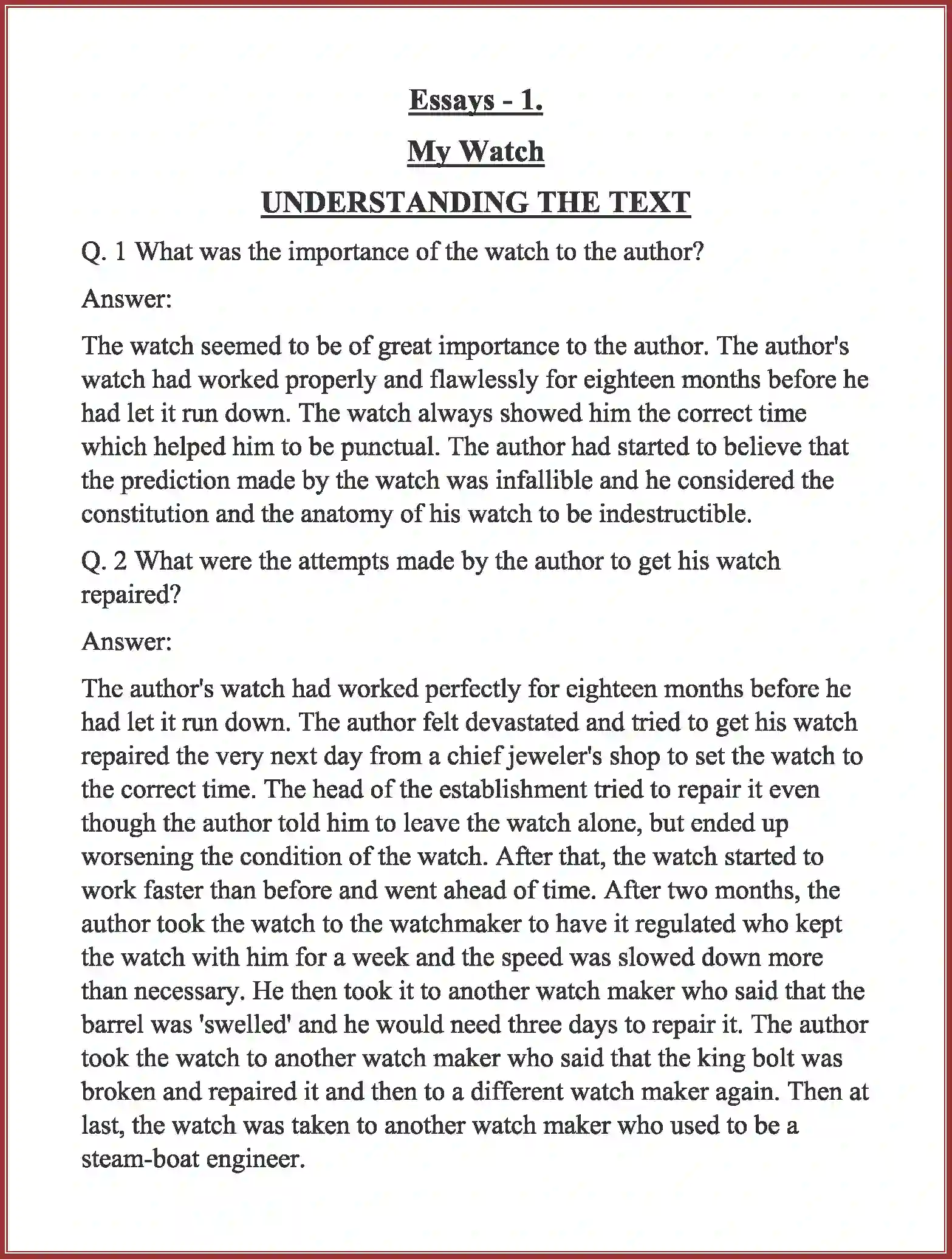 NCERT-Solution-Class-11-English-Woven-Words-Essay-My-Watch-2706-page-1