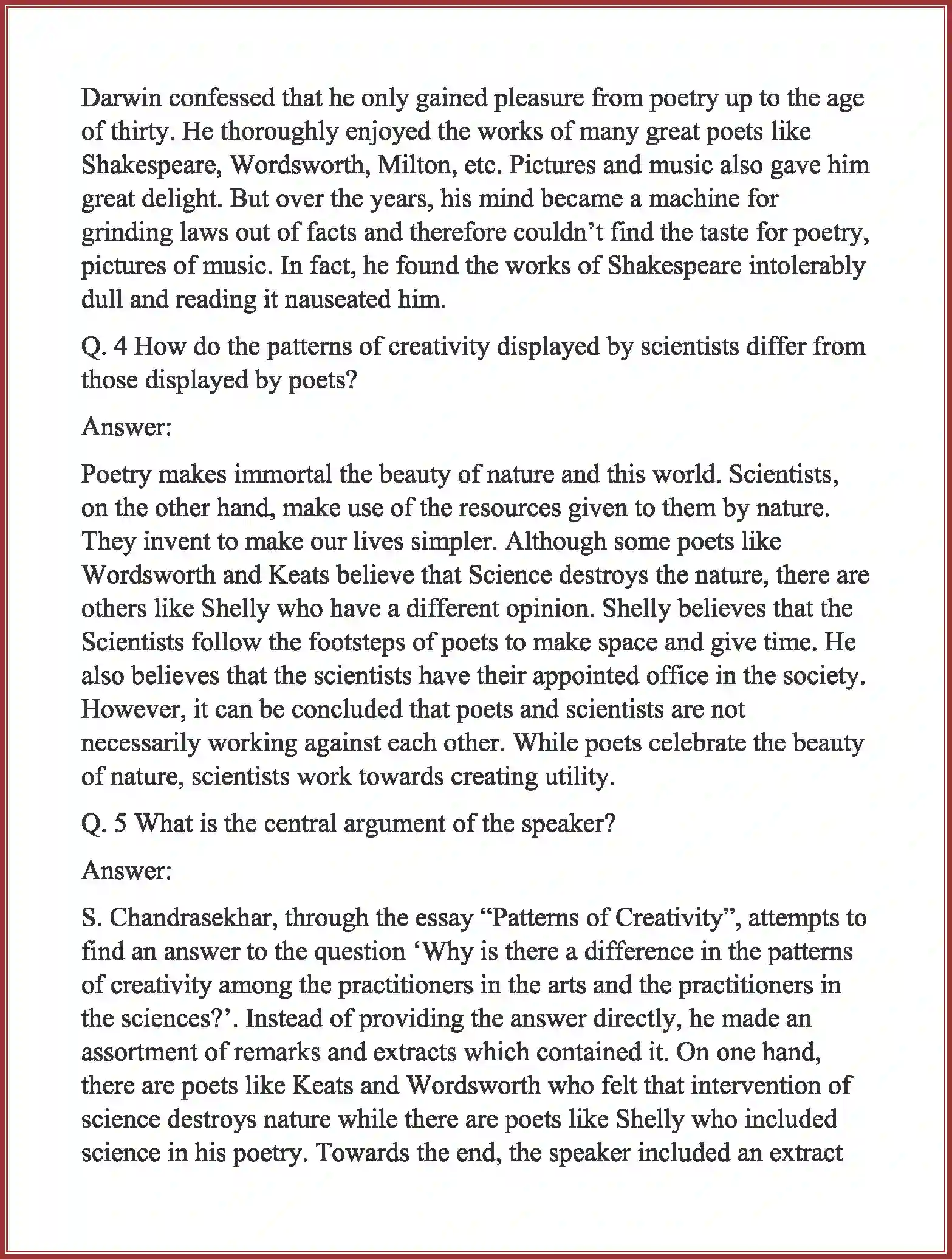 NCERT-Solution-Class-11-English-Woven-Words-Essay-Patterns-of-Creativity-536-page-2