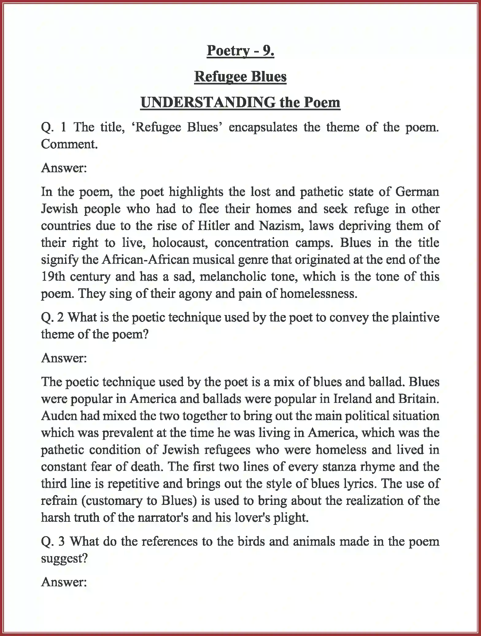 NCERT-Solution-Class-11-English-Woven-Words-Poetry-Refugee-Blues-2721-page-1