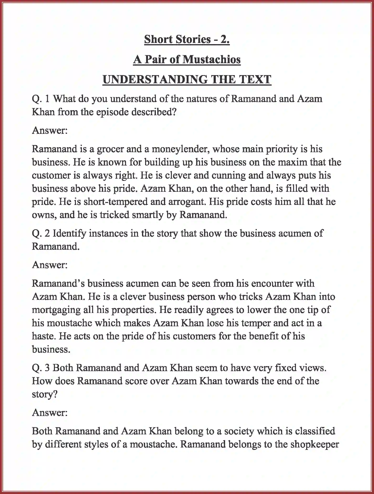 NCERT-Solution-Class-11-English-Woven-Words-Short-Stories-A-Pair-of-Mustachios-554-page-1