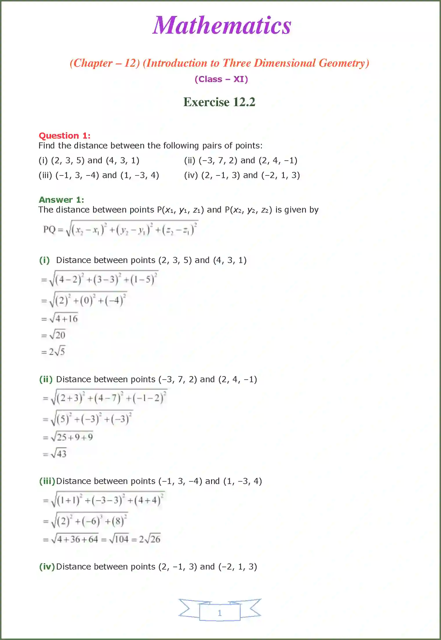 NCERT-Solution-Class-11-Maths-Chapter-12-Introduction-to-Three-Dimensional-Geometry-403-page-3