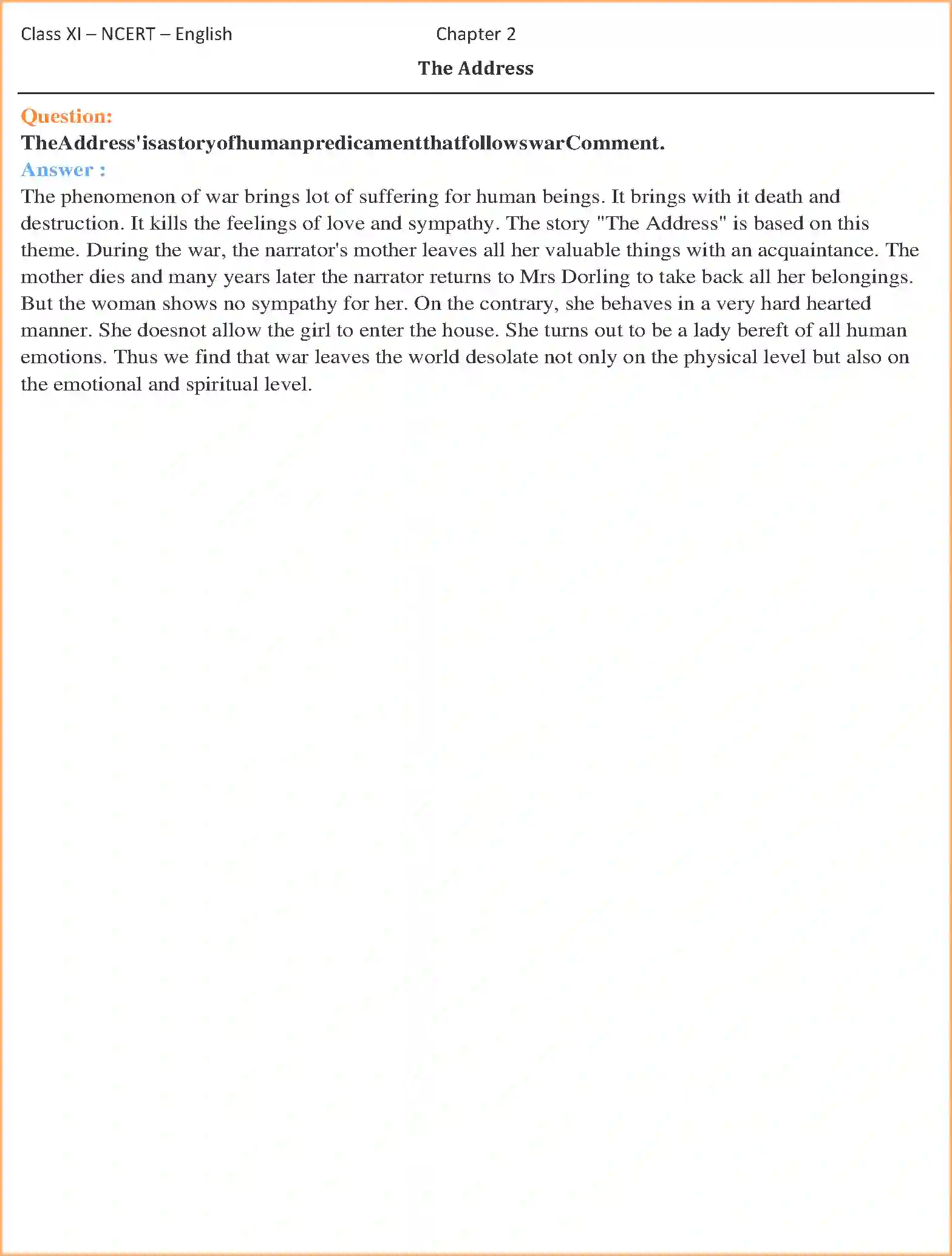 NCERT-Solution-Class-11-Snapshots-The-Address-4735-page-2