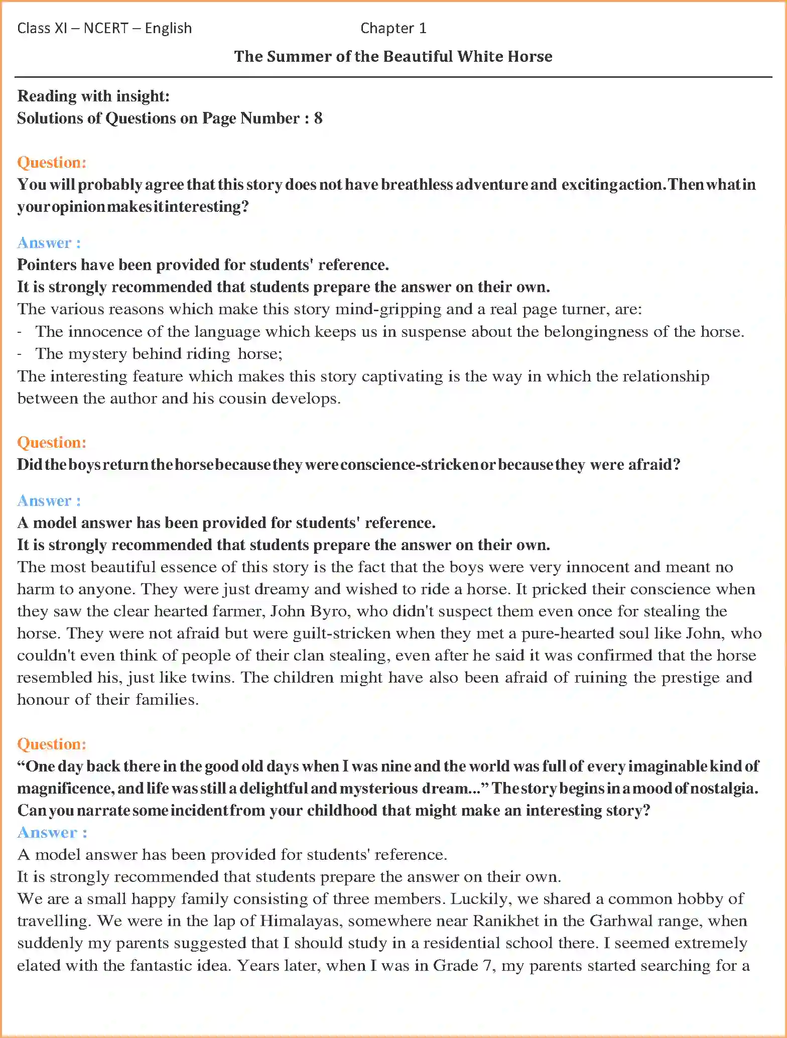 NCERT-Solution-Class-11-Snapshots-The-Summer-of-the-Beautiful-White-Horse-4734-page-1