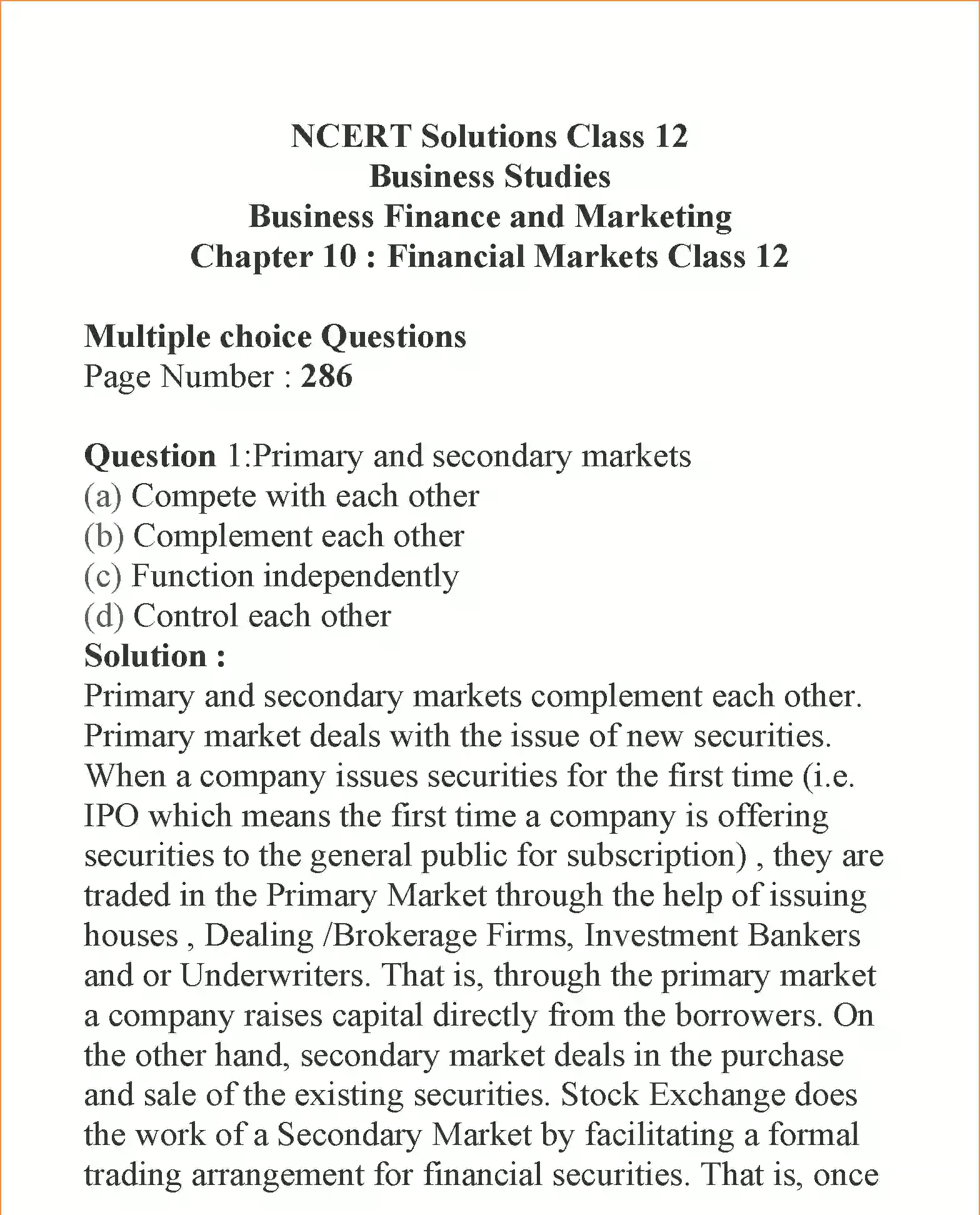 NCERT-Solution-Class-12-Business-Studies-Chapter-10-Financial-Markets-110-page-1