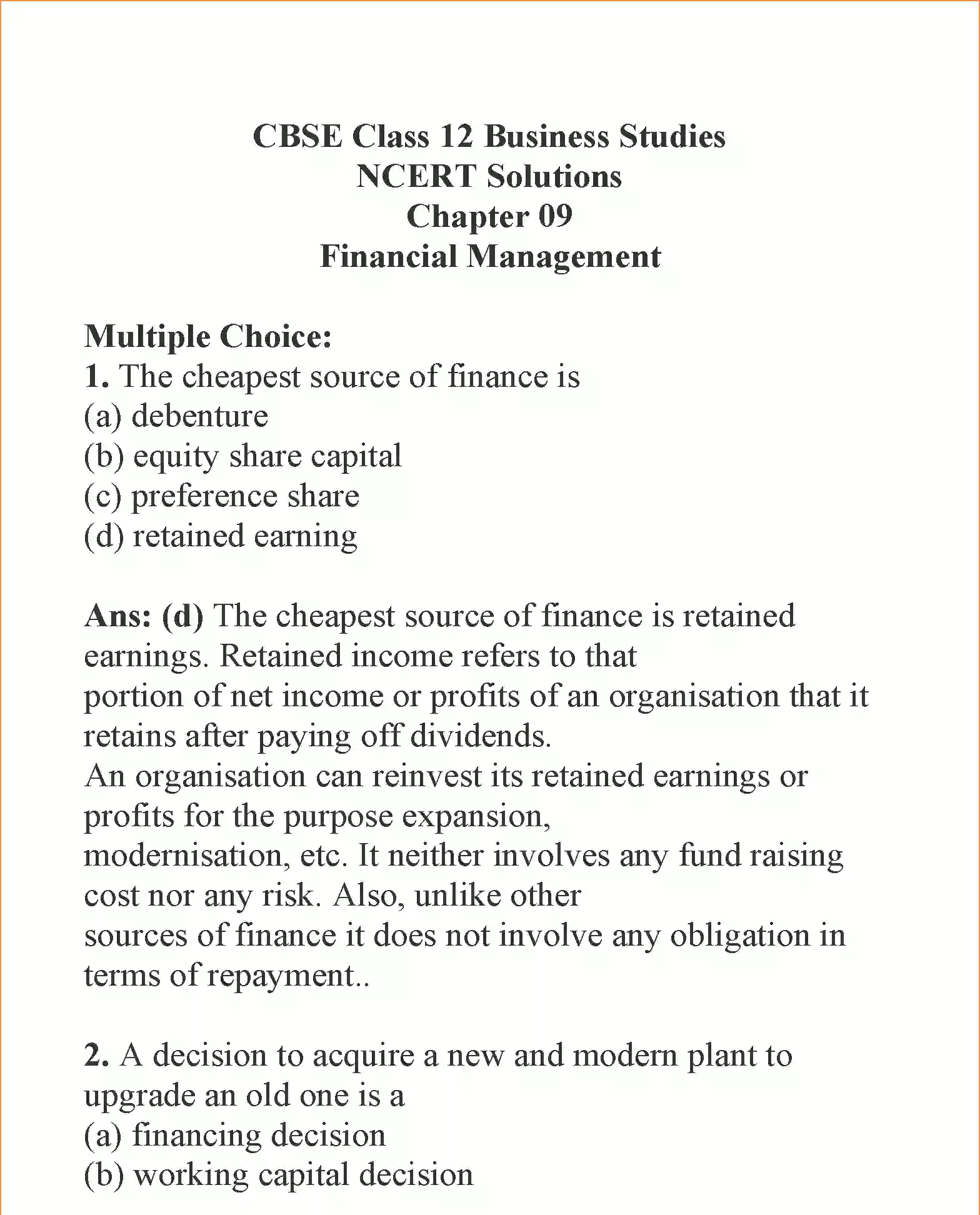 NCERT-Solution-Class-12-Business-Studies-Chapter-9-Finance-And-Management-109-page-1