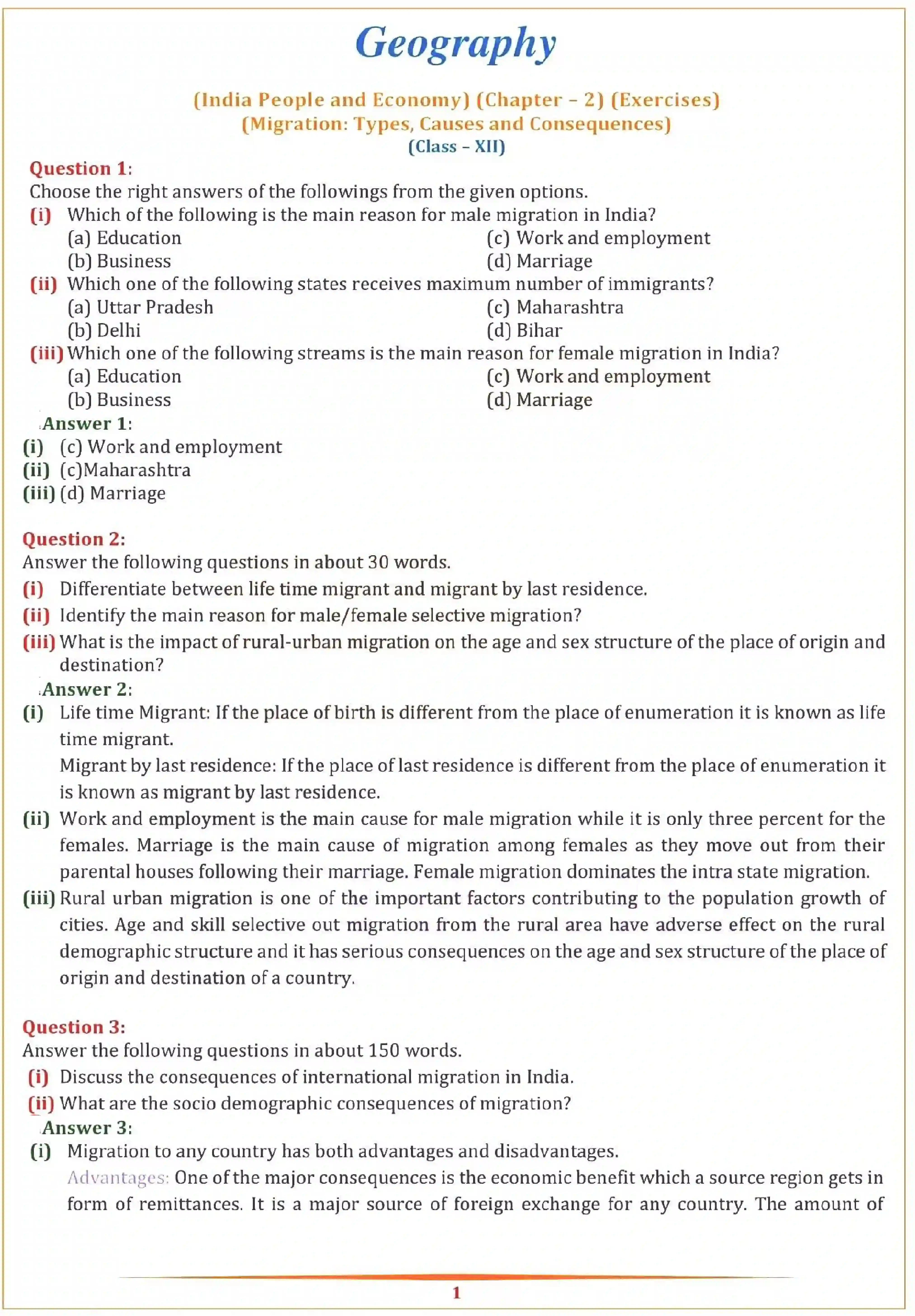 NCERT-Solution-Class-12-Geography-Chapter-2-Migration-Types-Causes-and--Consequences-146-page-1