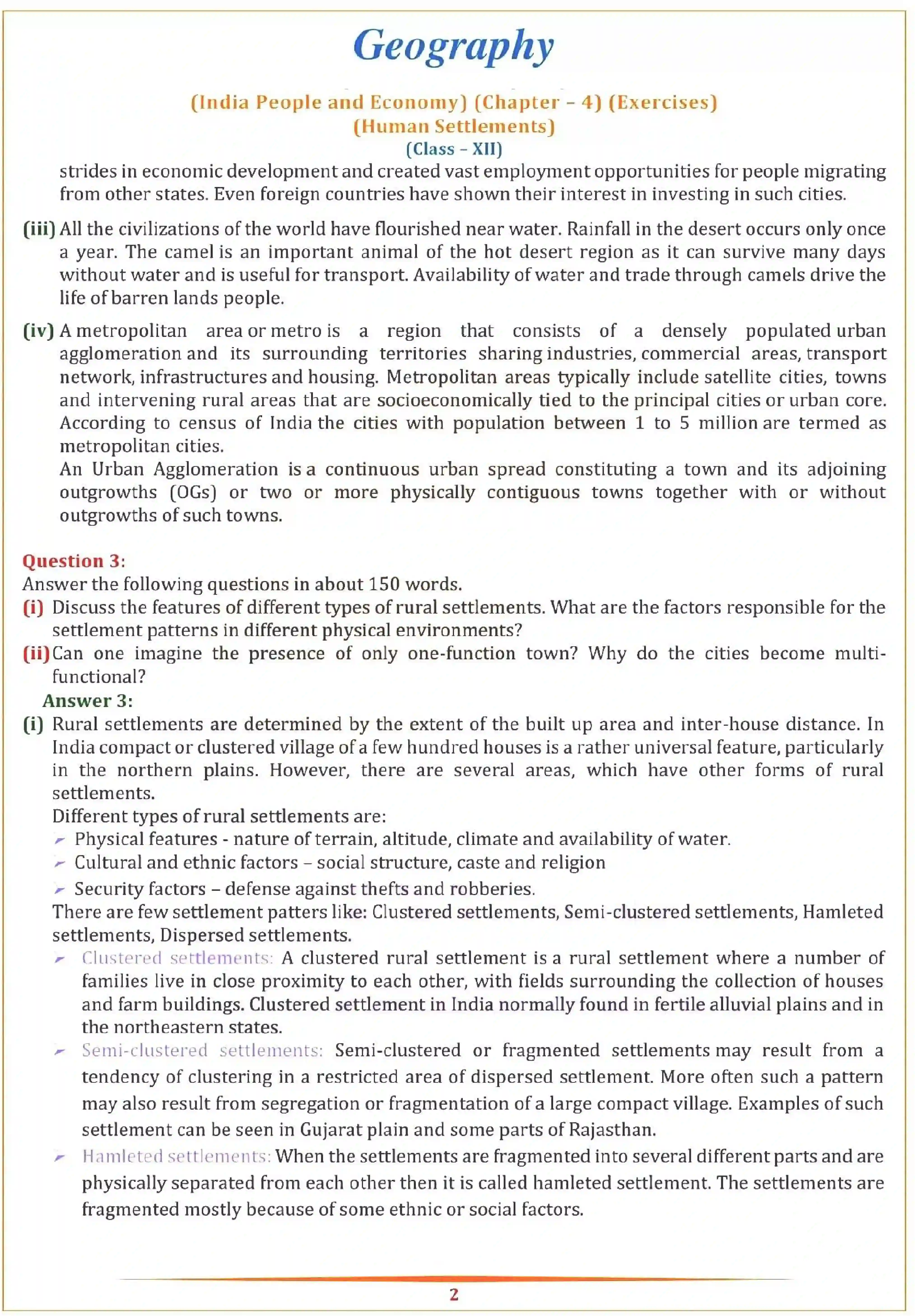 NCERT-Solution-Class-12-Geography-Chapter-4-Human-Settlements-148-page-2