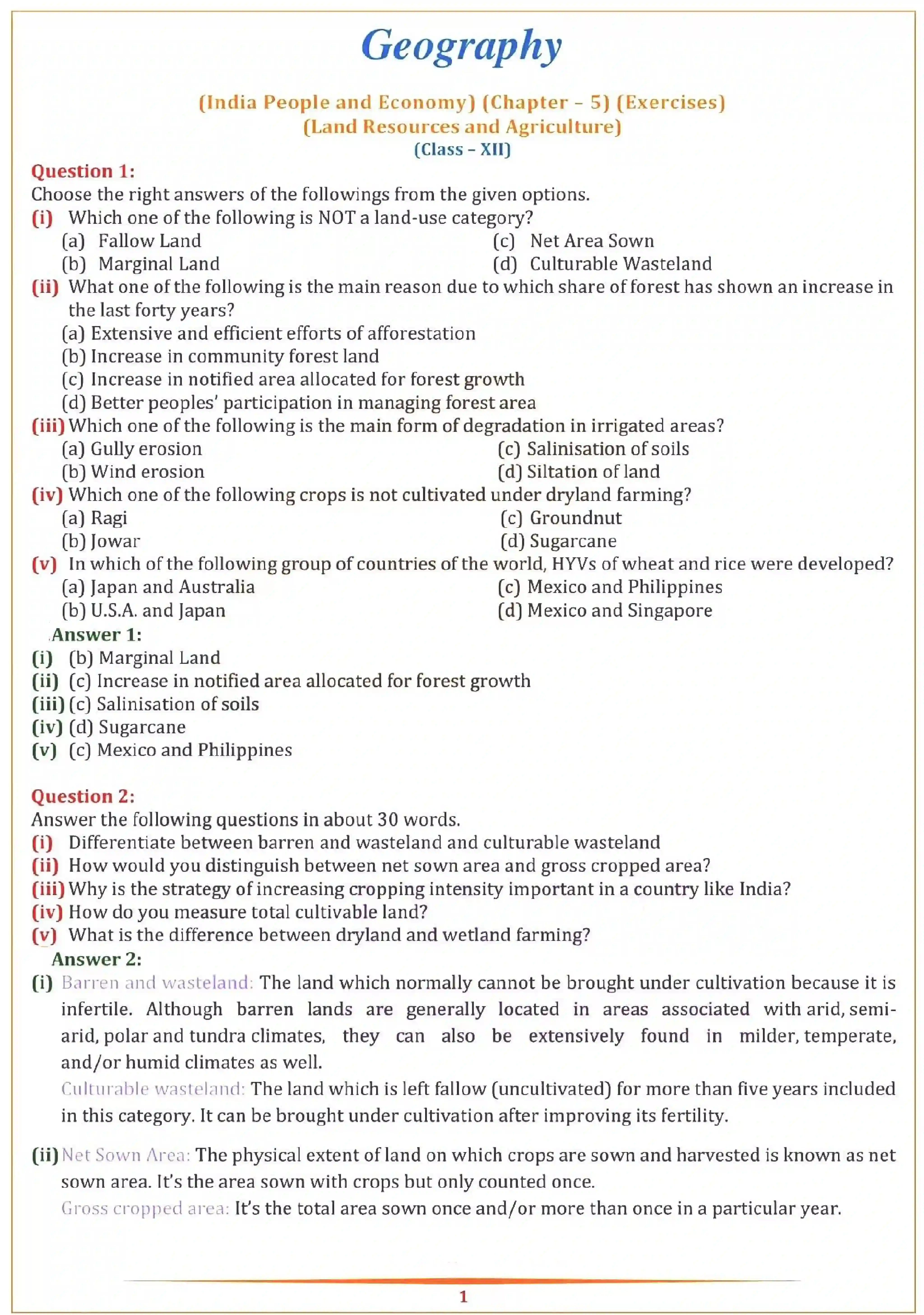 NCERT-Solution-Class-12-Geography-Chapter-5-Land-Resources-and-Agriculture-2321-page-1