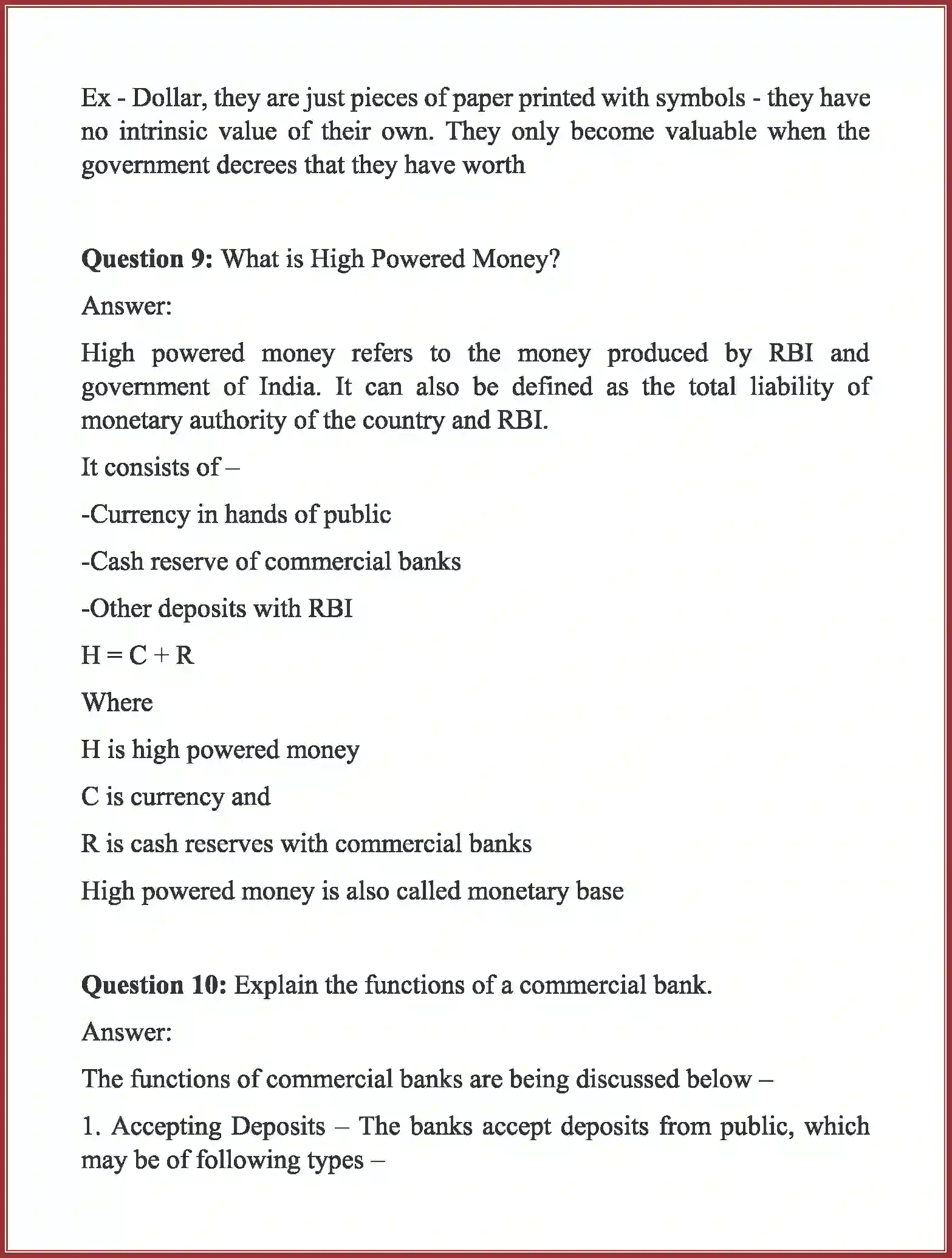 NCERT-Solution-Class-12-Macro-Economics-Chapter-3-Money-And-Banking-165-page-8