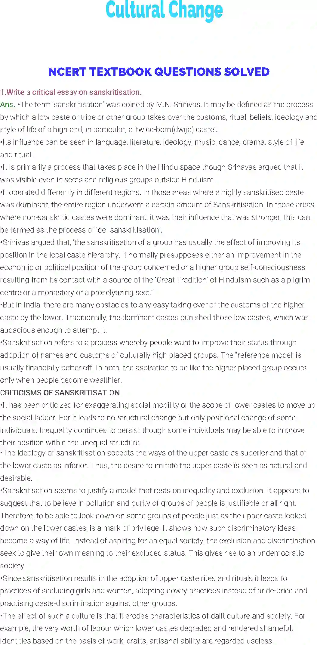 NCERT-Solution-Class-12-Sociology-Chapter-2-Cultural-Change-208-page-1