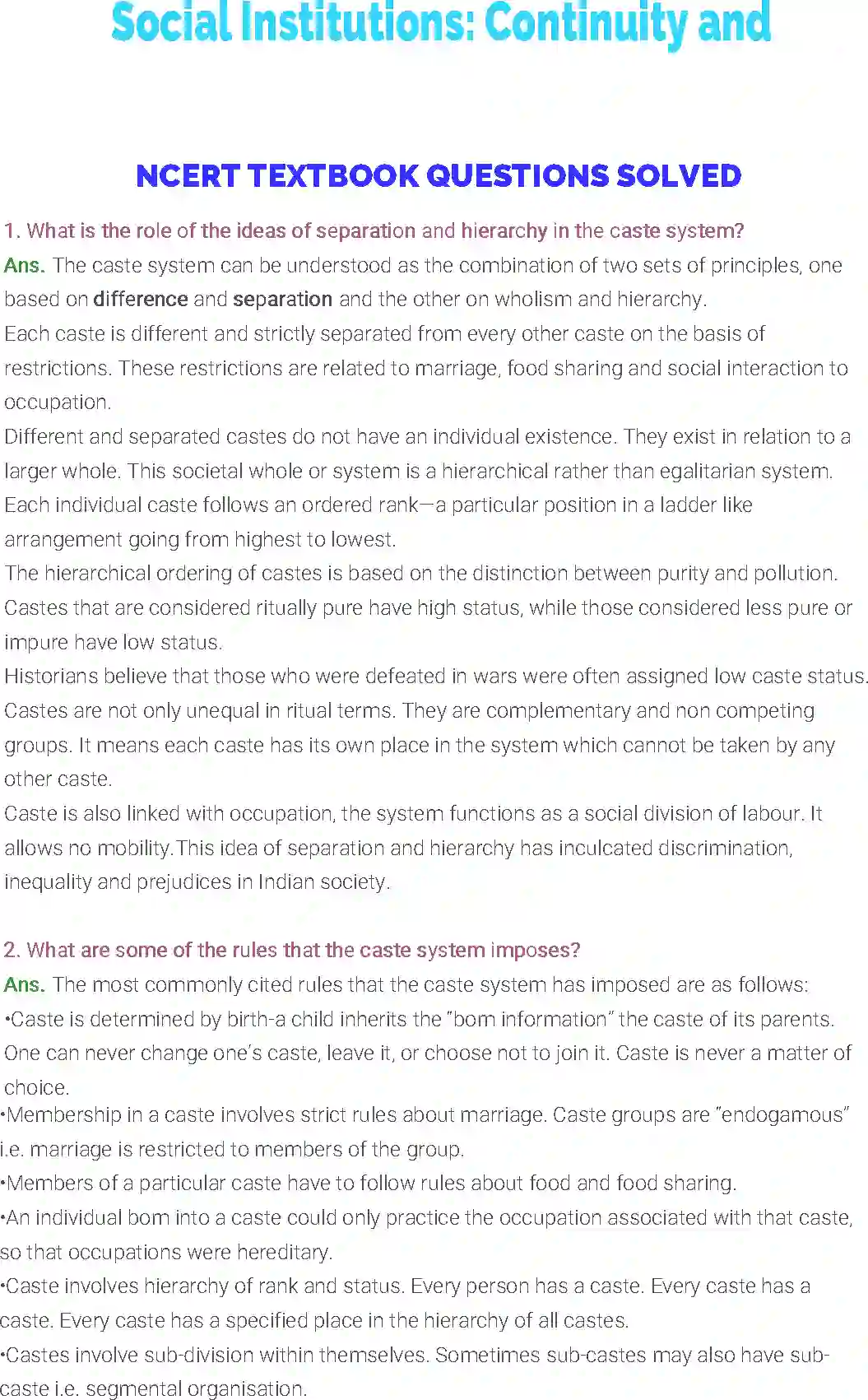 NCERT-Solution-Class-12-Sociology-Chapter-3-Social-Institutions-Continuity-and-Change-2376-page-1