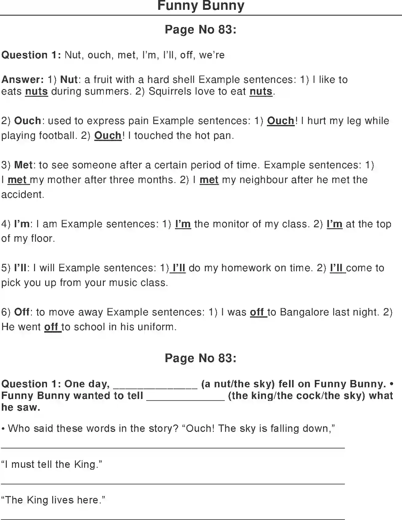NCERT-Solution-Class-2-Marigold-Chapter-10-Funny-Bunny-2116-page-1