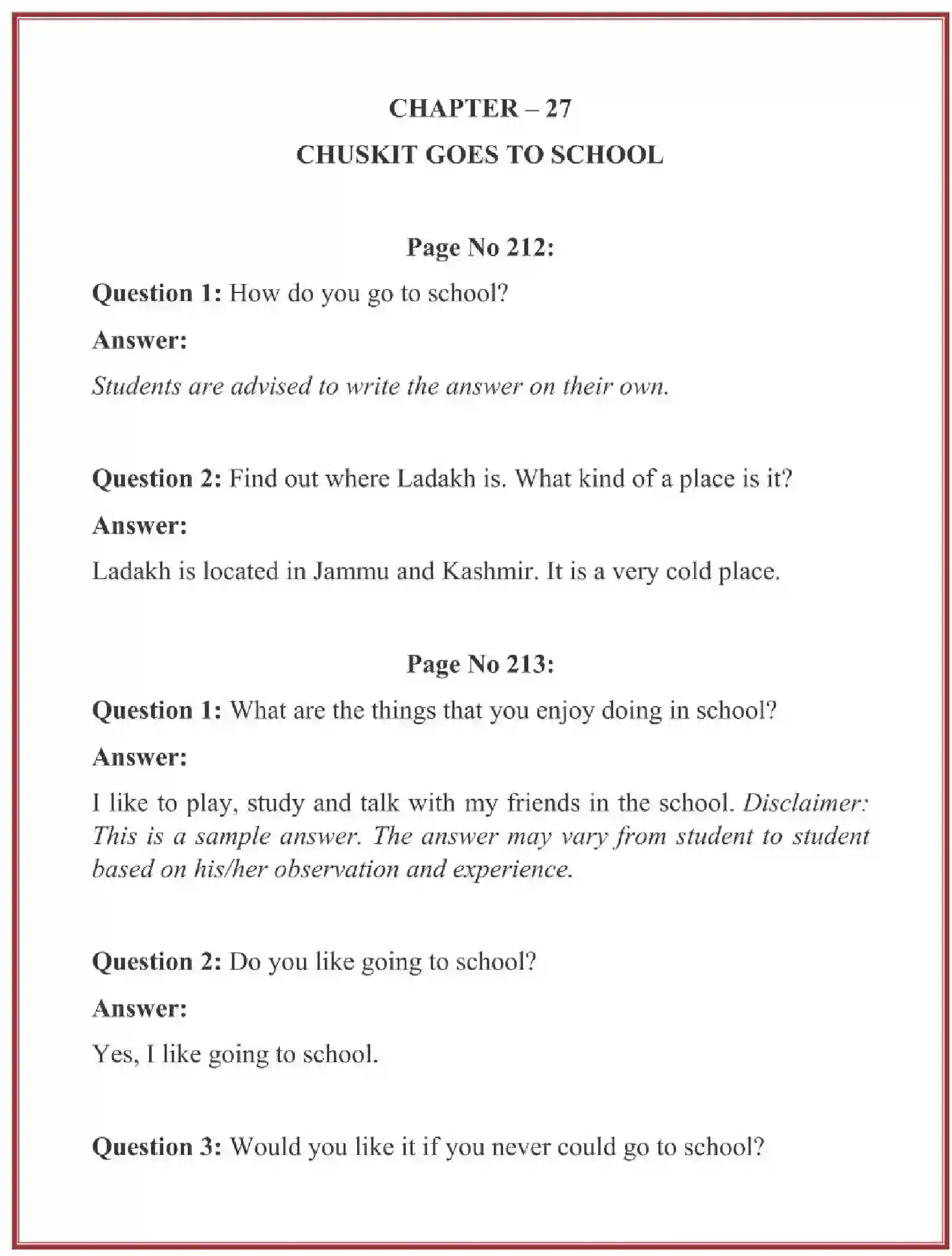 NCERT-Solution-Class-4-Looking-Around-EVS-Chapter-27-Chuskit-Goes-To-School-1939-page-1