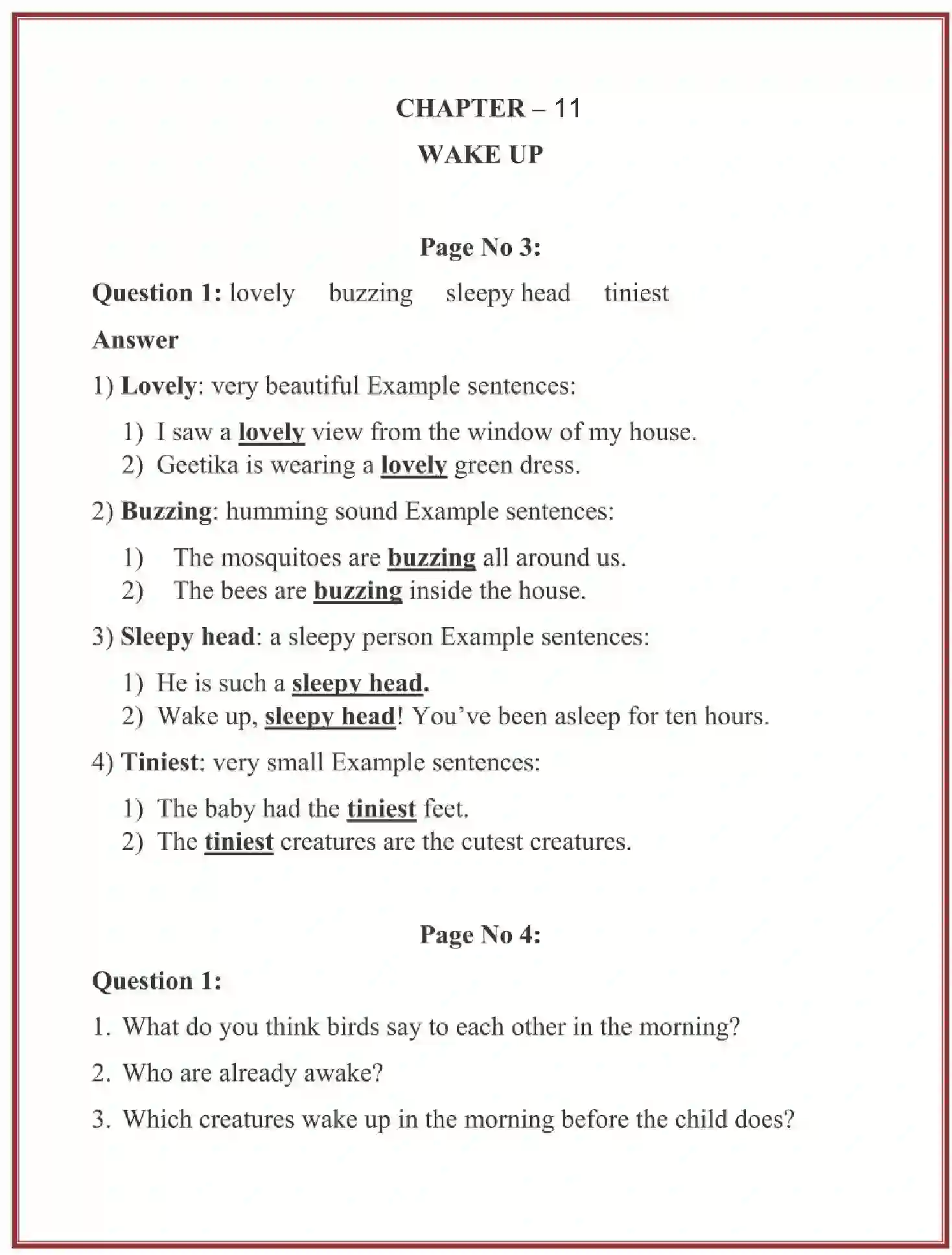 NCERT-Solution-Class-4-Marigold-Chapter-11-Wake-Up-1903-page-1