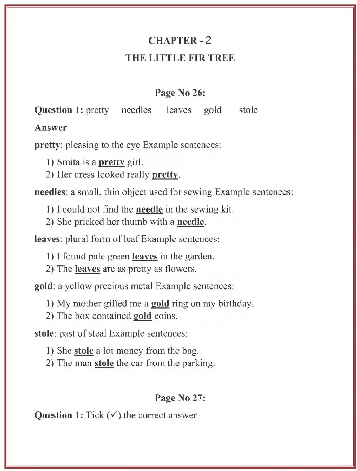 NCERT-Solution-Class-4-Marigold-Chapter-2-The-Little-Fir-Tree-1894-page-1
