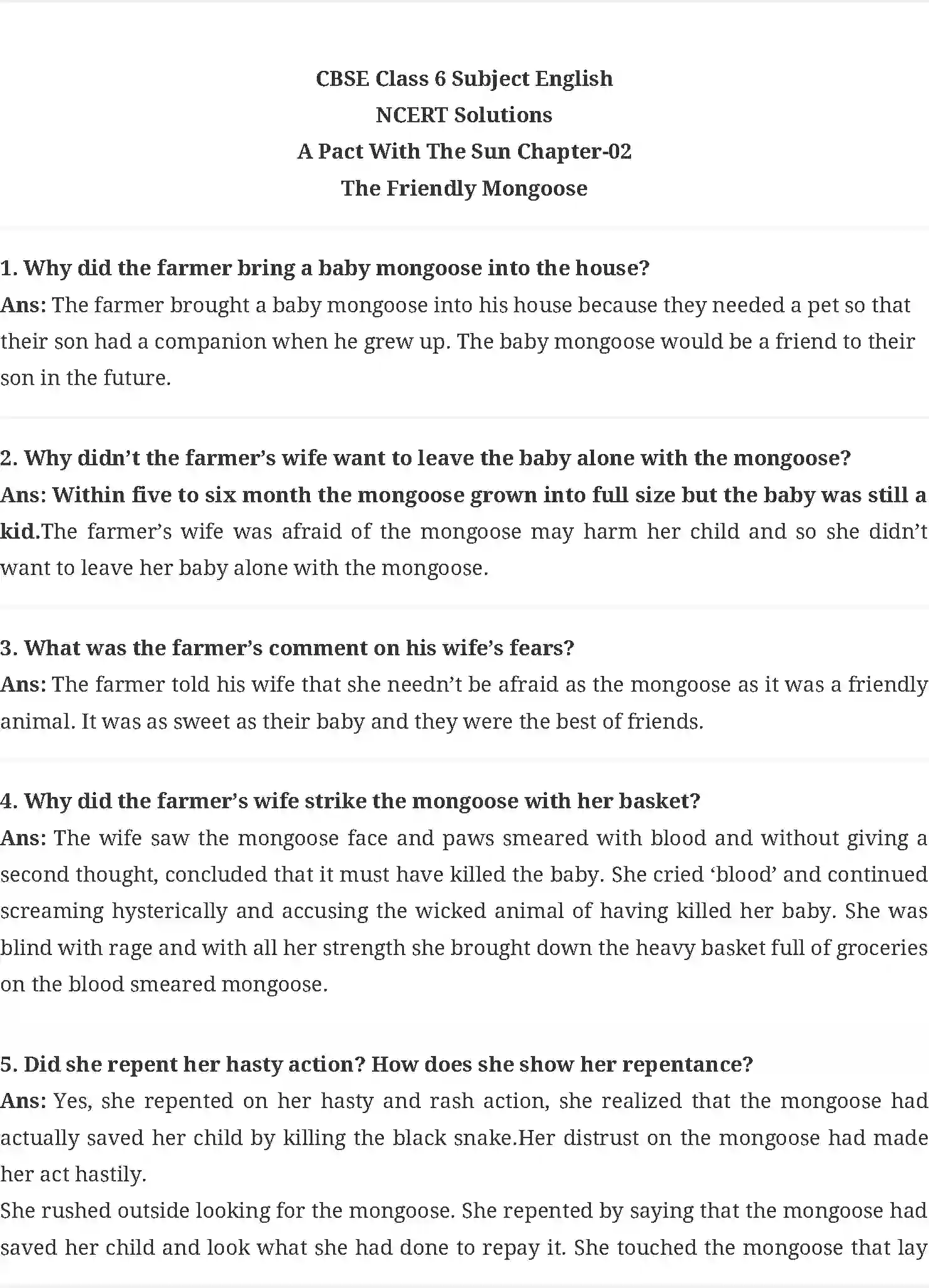NCERT-Solution-Class-6-A-Pact-With-The-Sun-The-Friendly-Mongoose-5354-page-1