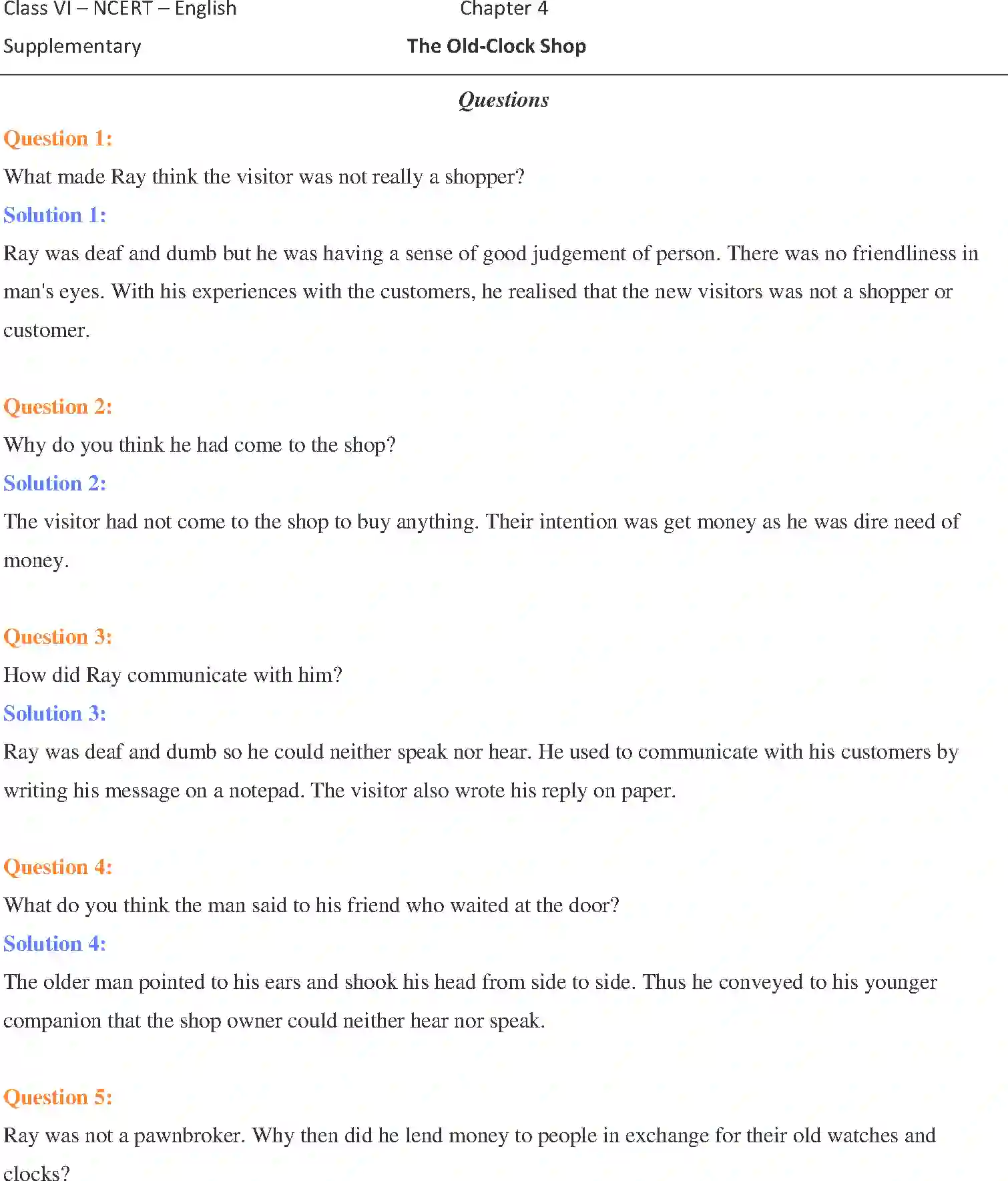 NCERT-Solution-Class-6-English-Chapter-4-The-OldClock-Shop-3824-page-1