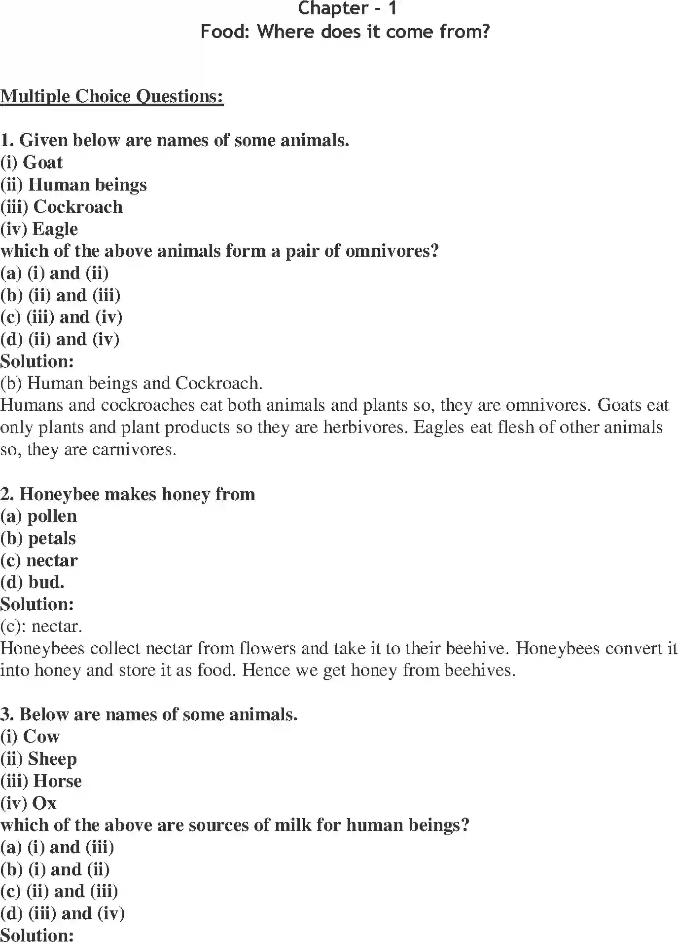 NCERT-Solution-Class-6-Science-Exemplar-Food-Where-does-it-come-from-3939-page-1