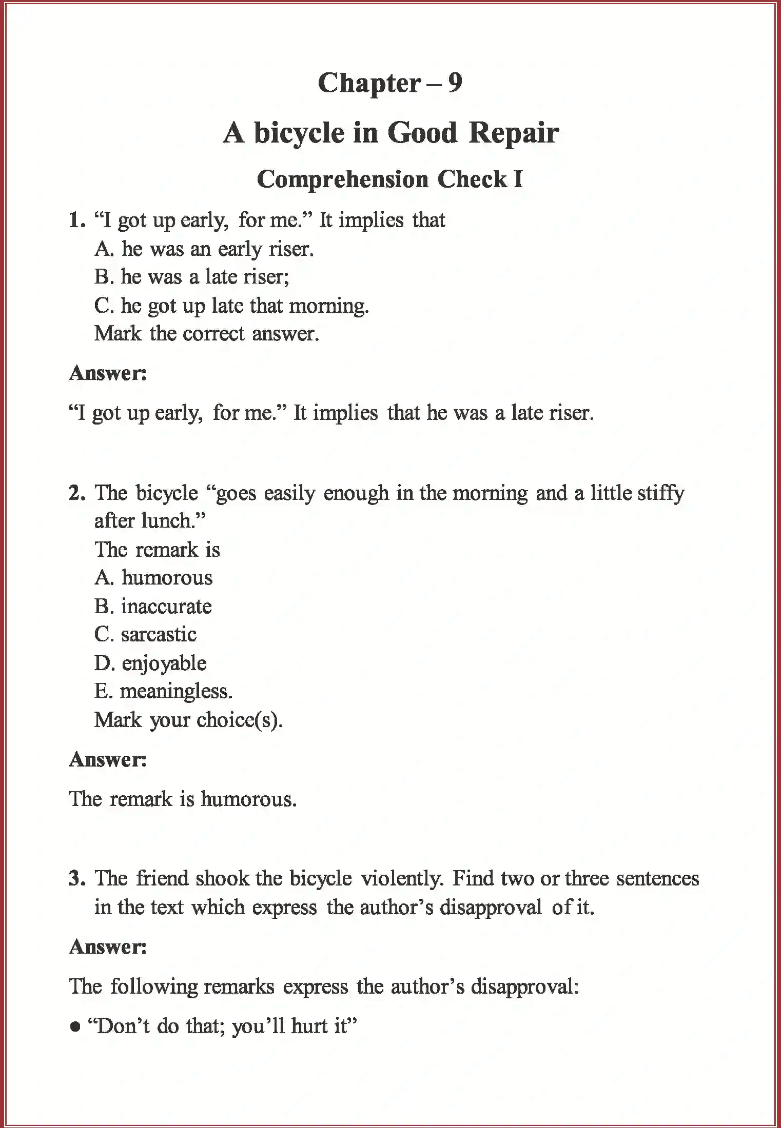 NCERT-Solution-Class-7-English-Honeycomb-A-Bicycle-in-Good-Repair-1514-page-1