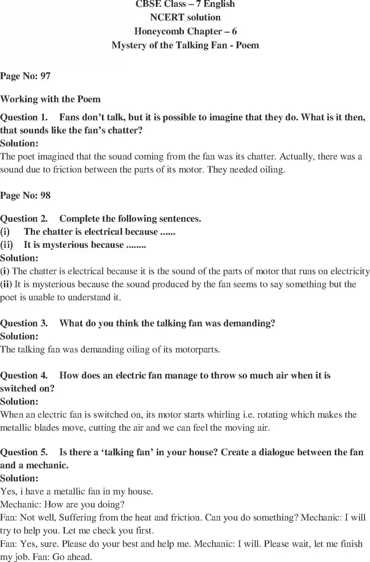 NCERT-Solution-Class-7-English-Honeycomb-Mystery-of-the-Talking-Fan-3693-page-1