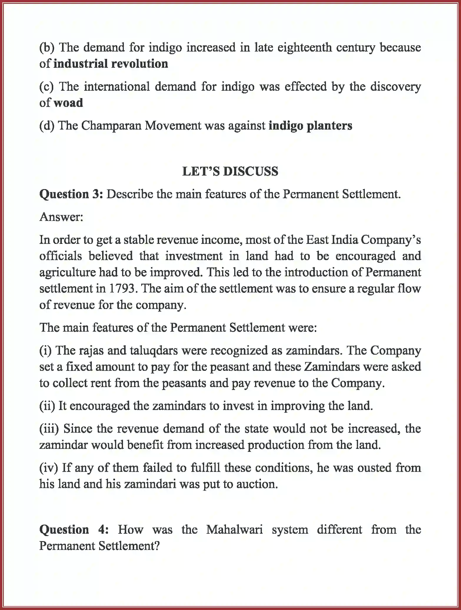 Class 8 History Our Pasts – III Chapter 3 Ruling the Countryside Solution