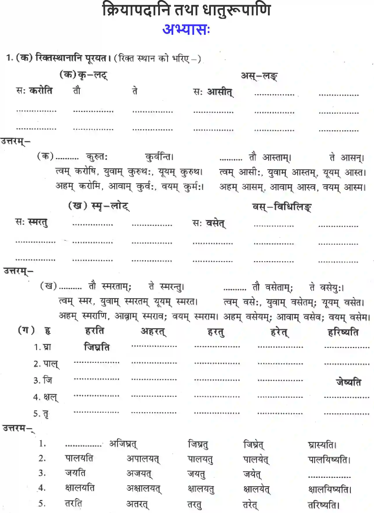 NCERT-Solution-Class-8-Sanskrit-Kriyapadani-Tatha-Dhaturupani-1423-page-1