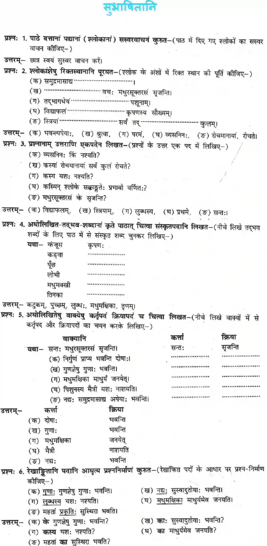 NCERT-Solution-Class-8-Sanskrit-Ruchira-Chapter-1-Subhaashitaani-1403-page-1