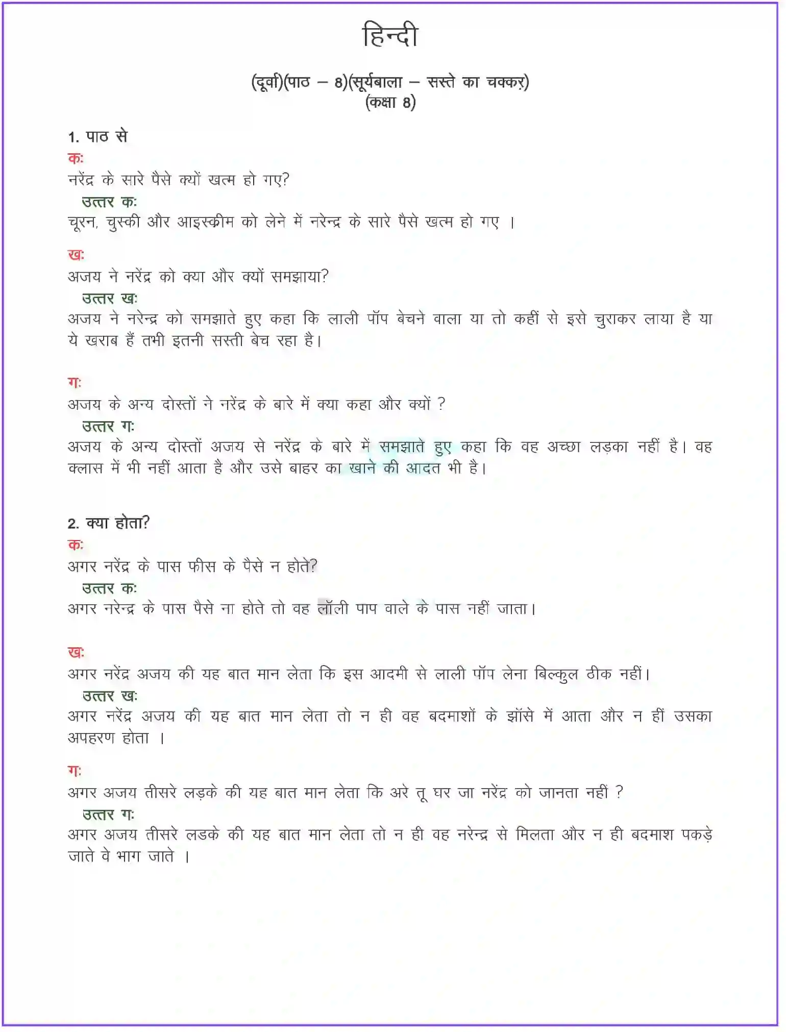 NCERT-Solution-Class-8-दूर्वा-सस्ते-का-चक्कर-एकांकी-5101-page-1