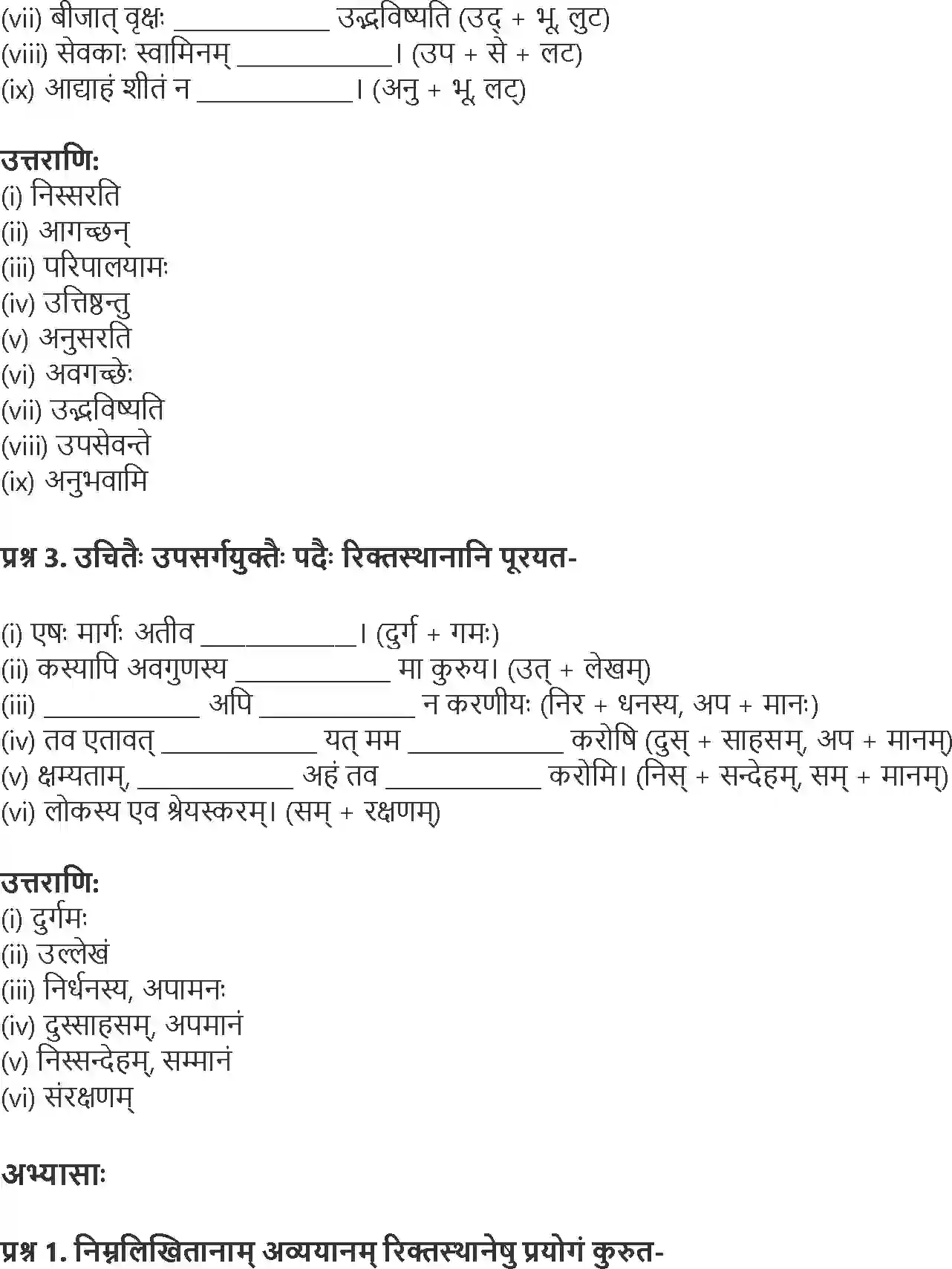 NCERT-Solution-Class-9-Abhyasvan-Bhav-Upsarg-Avyay-Pratyay-3440-page-3