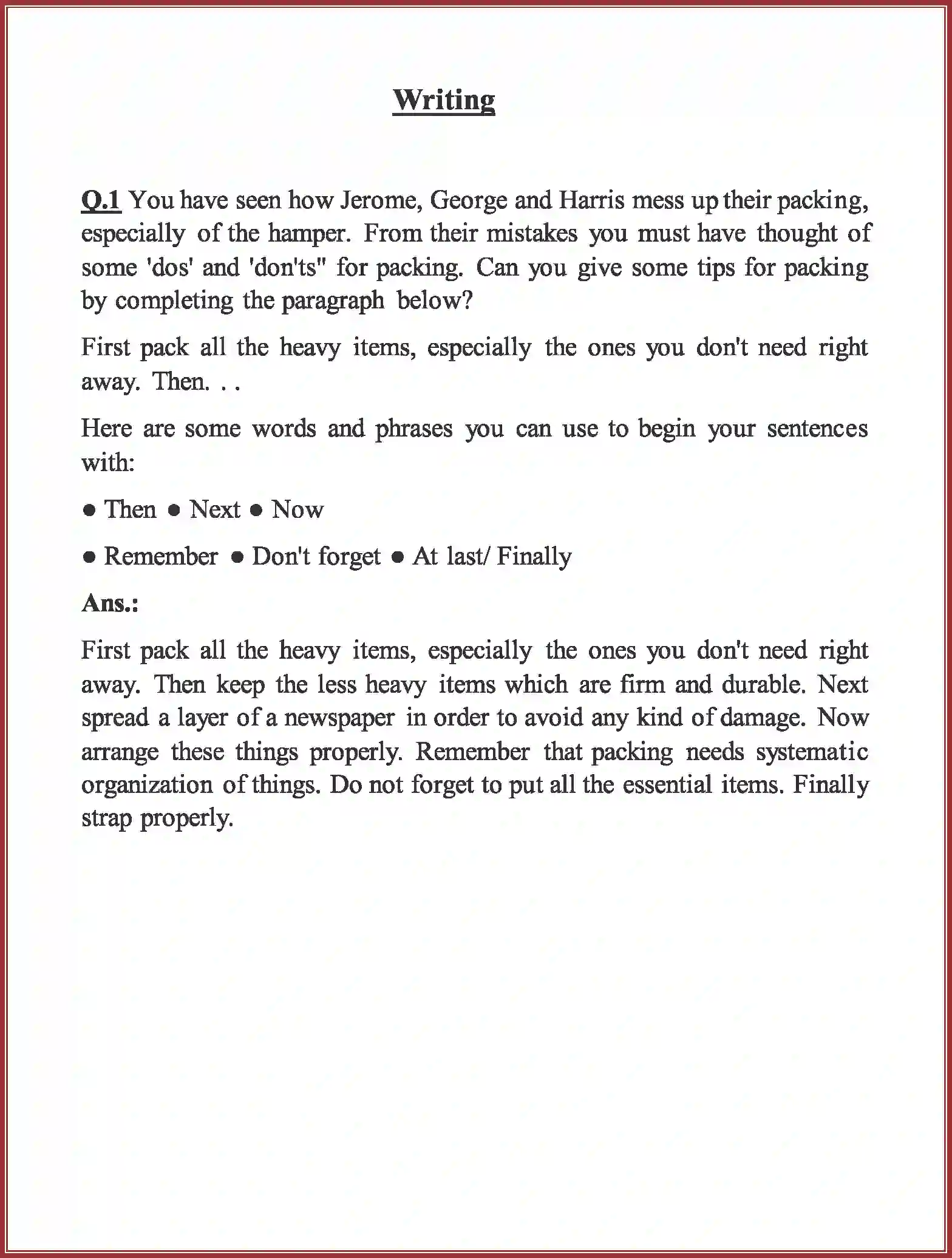 NCERT-Solution-Class-9-English-Beehive-Packing-1139-page-12