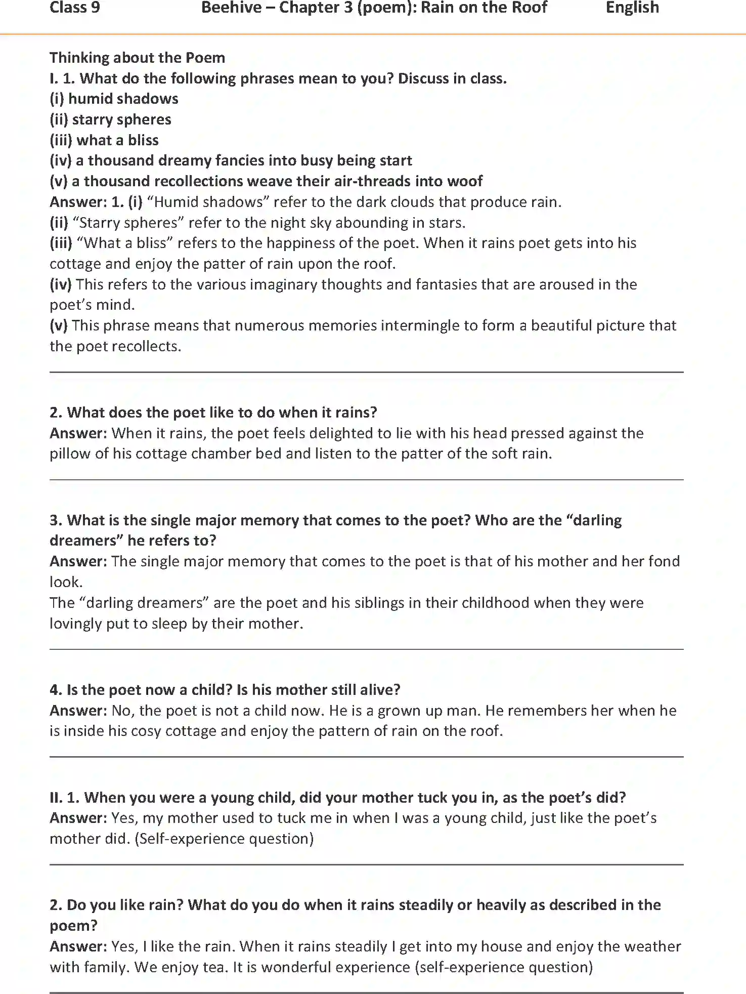 NCERT-Solution-Class-9-English-Beehive-Rain-On-The-Roof-Poem-1132-page-1