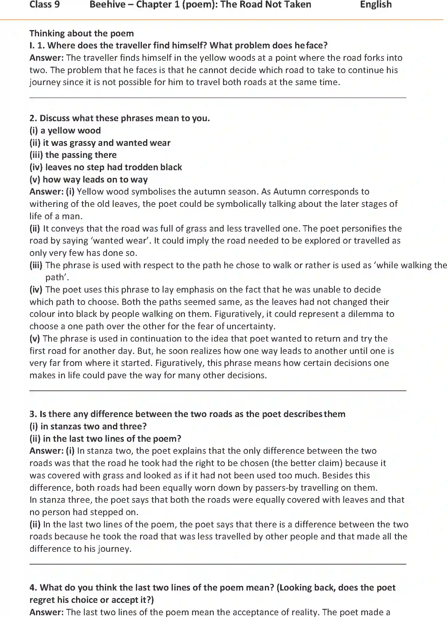 NCERT-Solution-Class-9-English-Beehive-The-Road-Not-Taken-Poem-1128-page-1