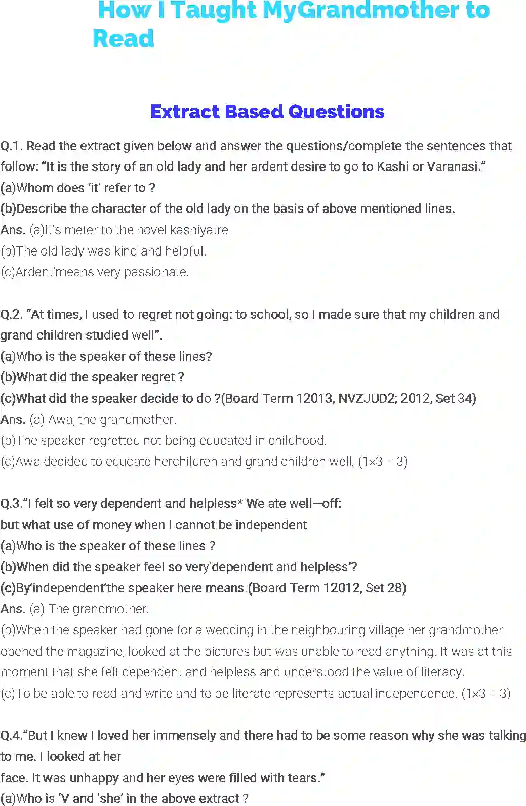 NCERT-Solution-Class-9-English-Literature-Reader-Chapter-1-How-I-Taught-My-Grandmother-to-Read-1147-page-1